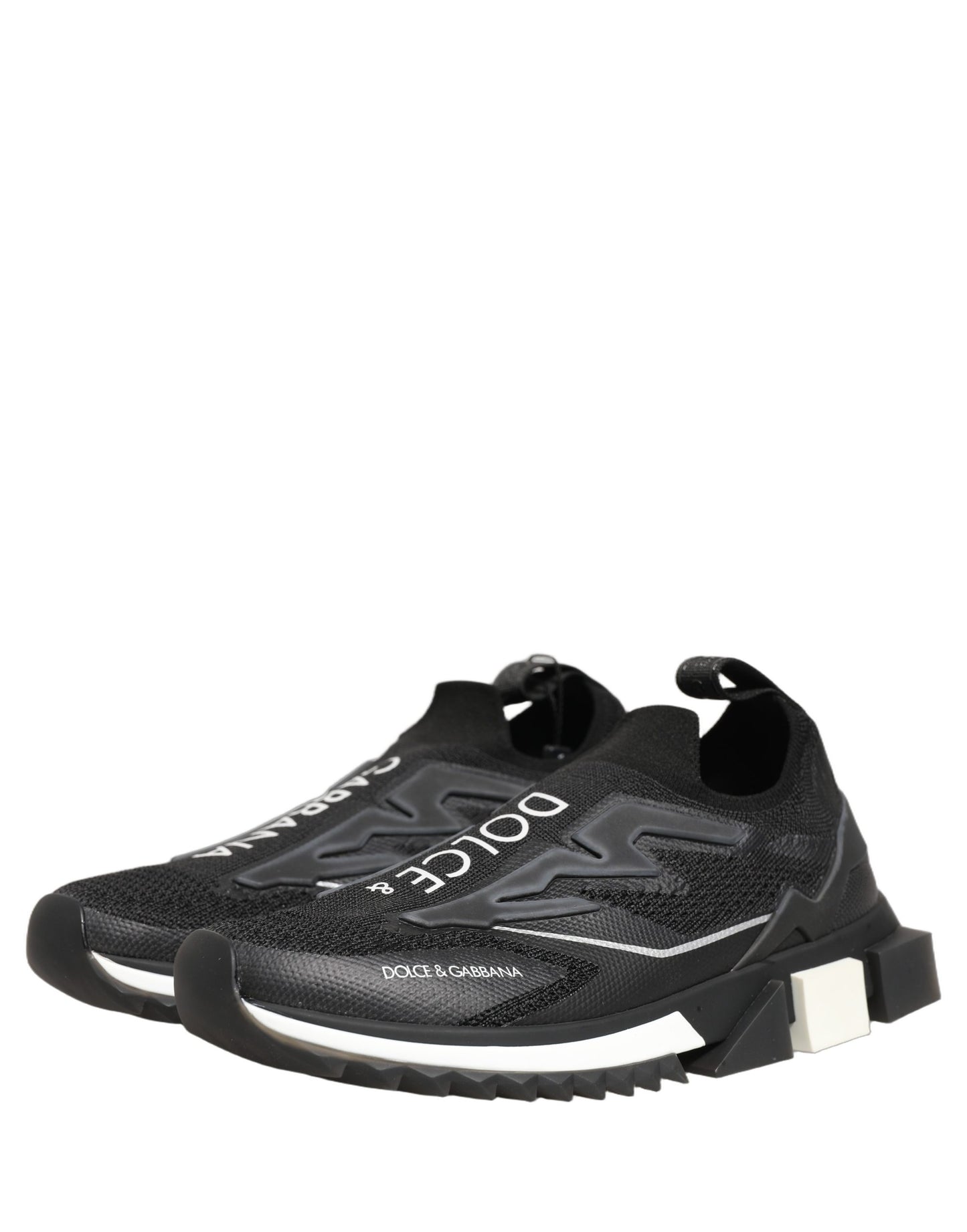 Black White Sorrento Slip-On Logo Sneakers Shoes