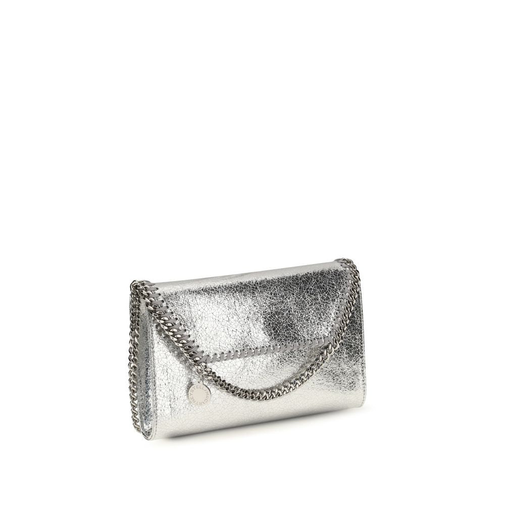 Silver Polyester Shoulder Bag