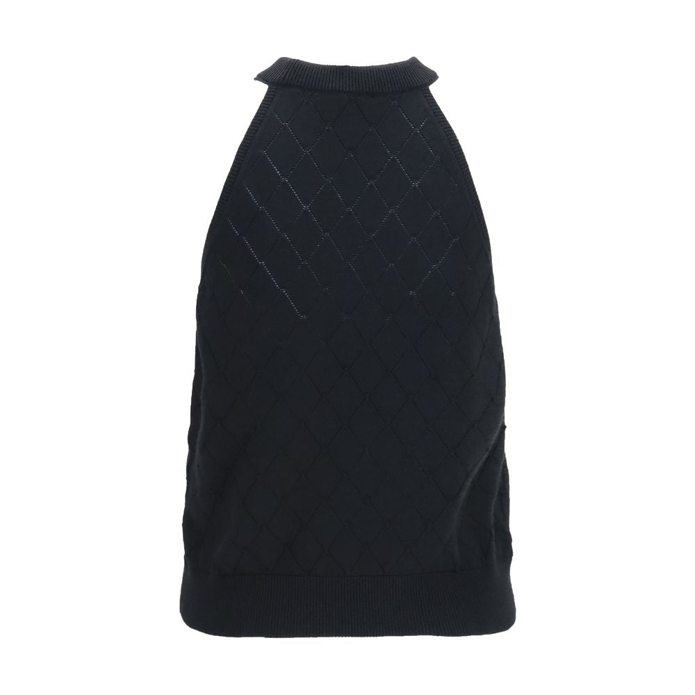 Black Wool Oves Aries Sleeveles T-Shirt