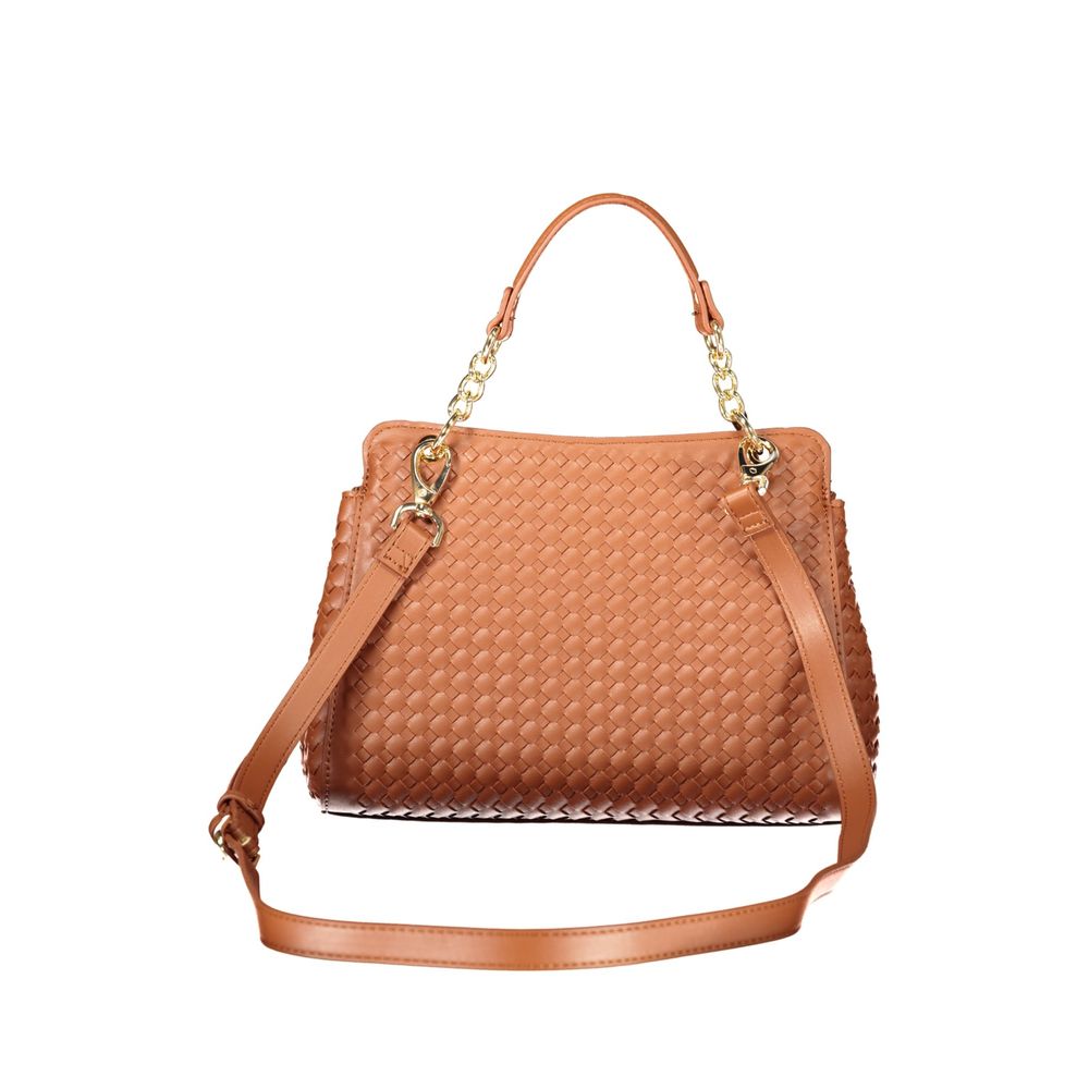 Brown Polyurethane Women Bag