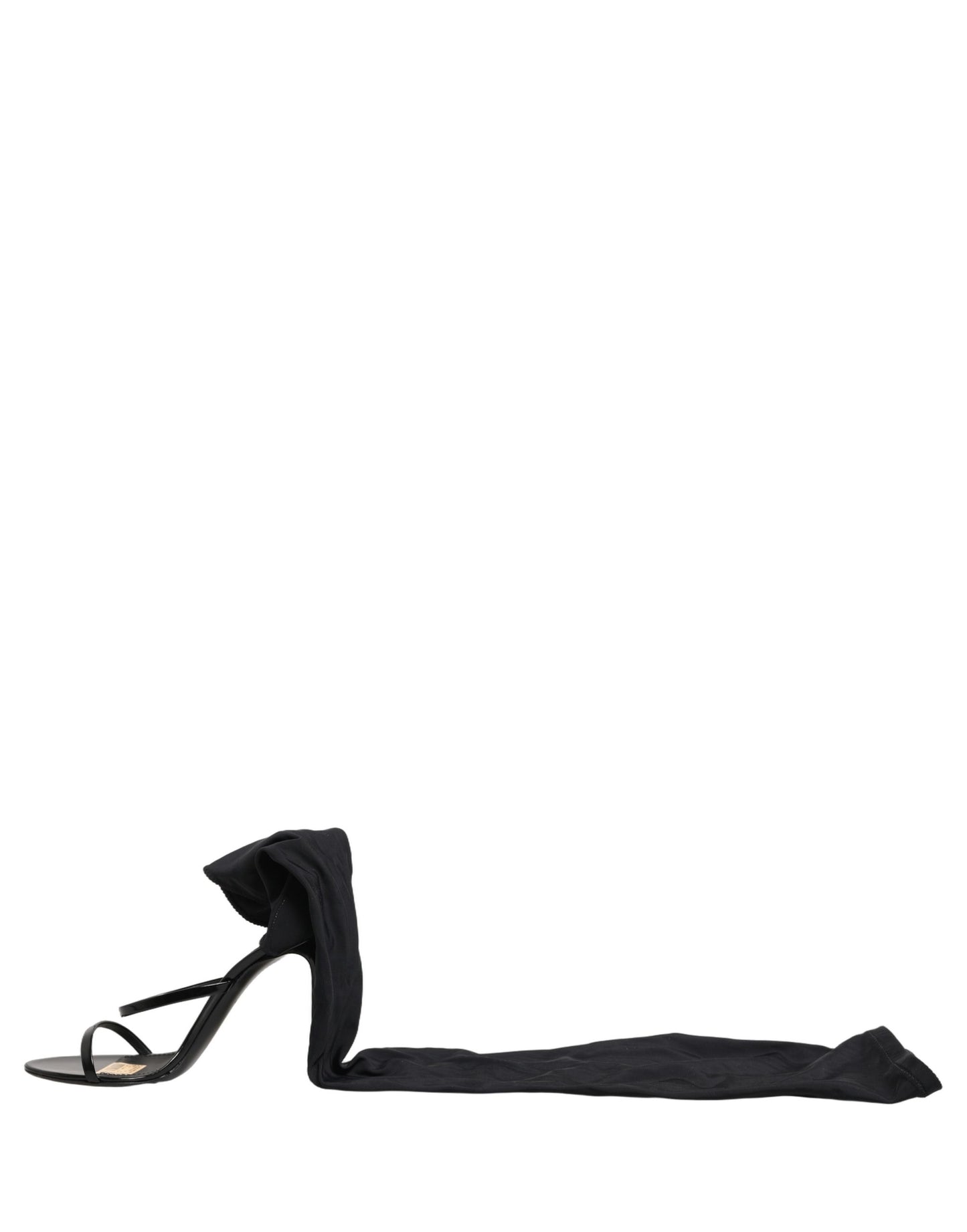 Stiletto Sandals Socks Knee High Boots Black