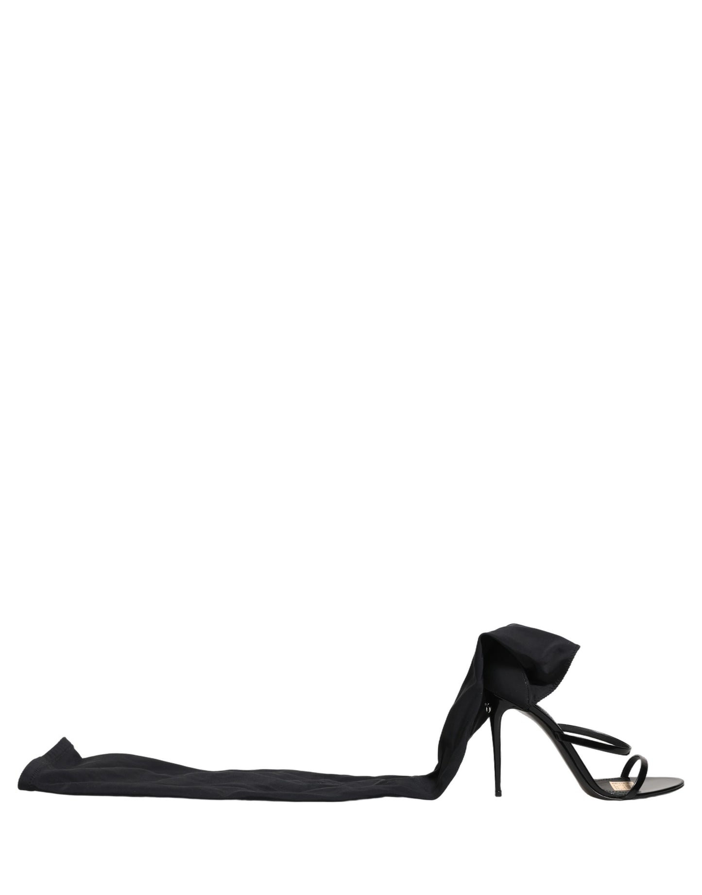 Stiletto Sandals Socks Knee High Boots Black