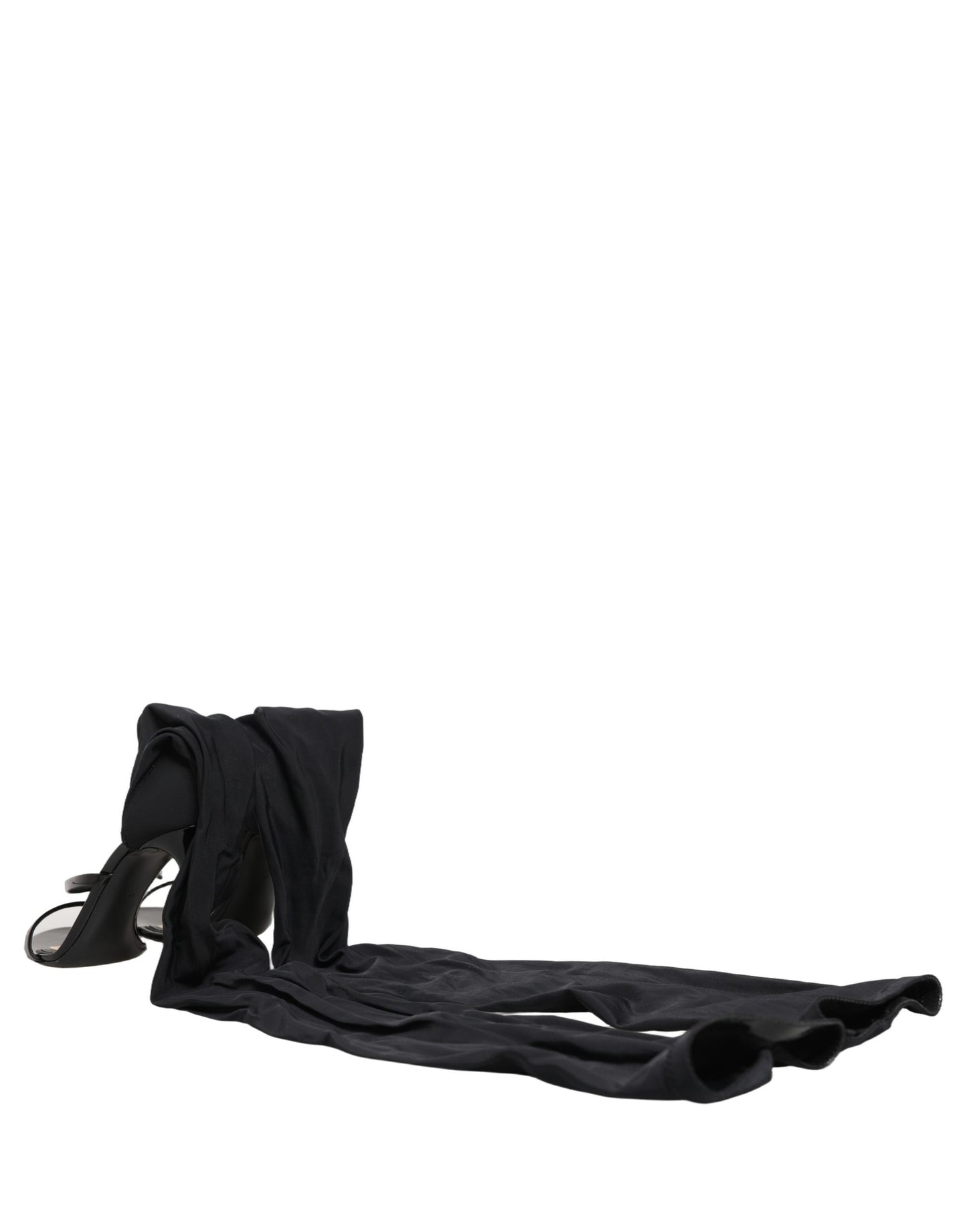 Stiletto Sandals Socks Knee High Boots Black