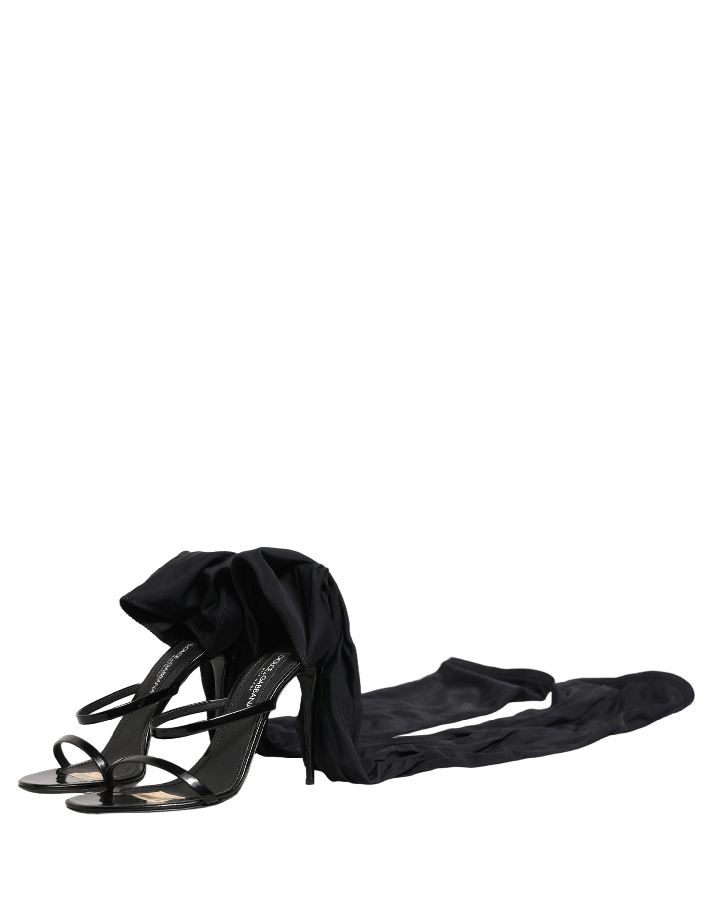 Stiletto Sandals Socks Knee High Boots Black