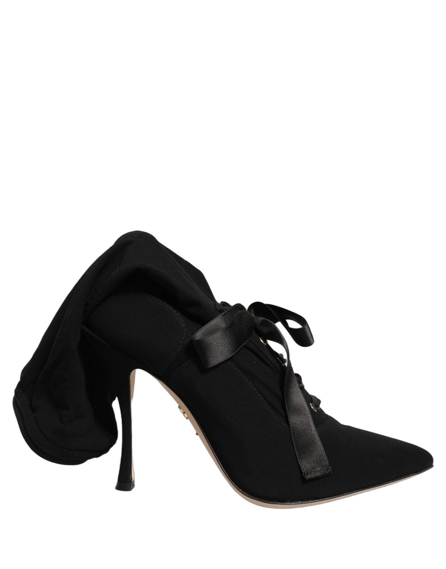 Black Stiletto Heels Mid Calf Boots Shoes