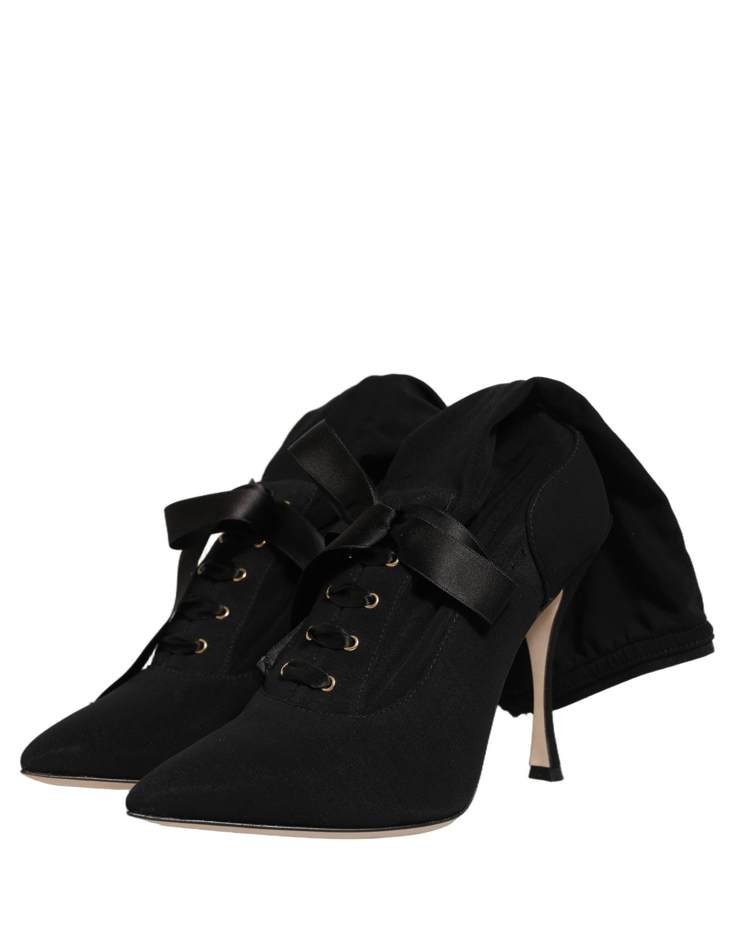 Black Stiletto Heels Mid Calf Boots Shoes