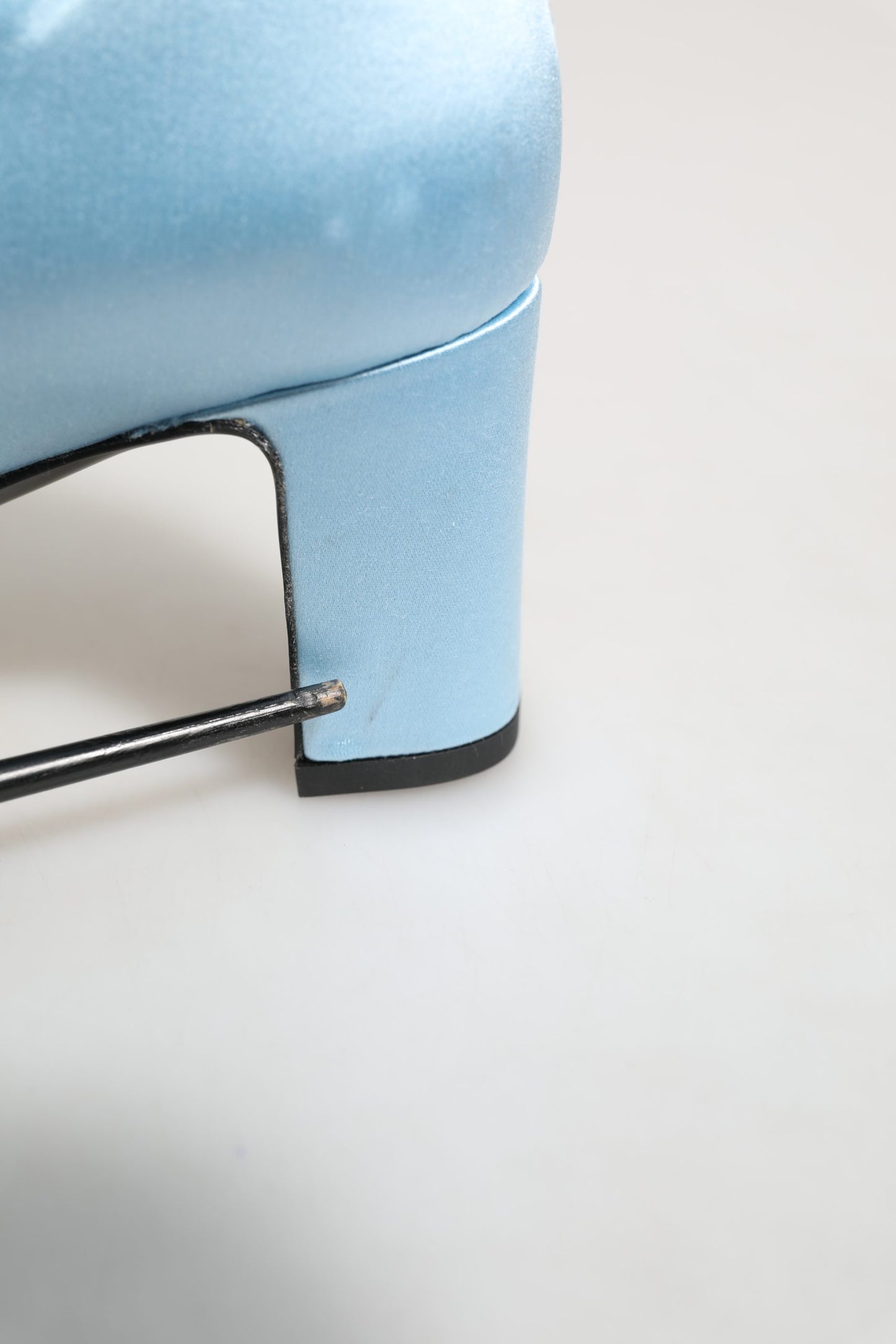 Light Blue Satin Knee High Boots Shoes