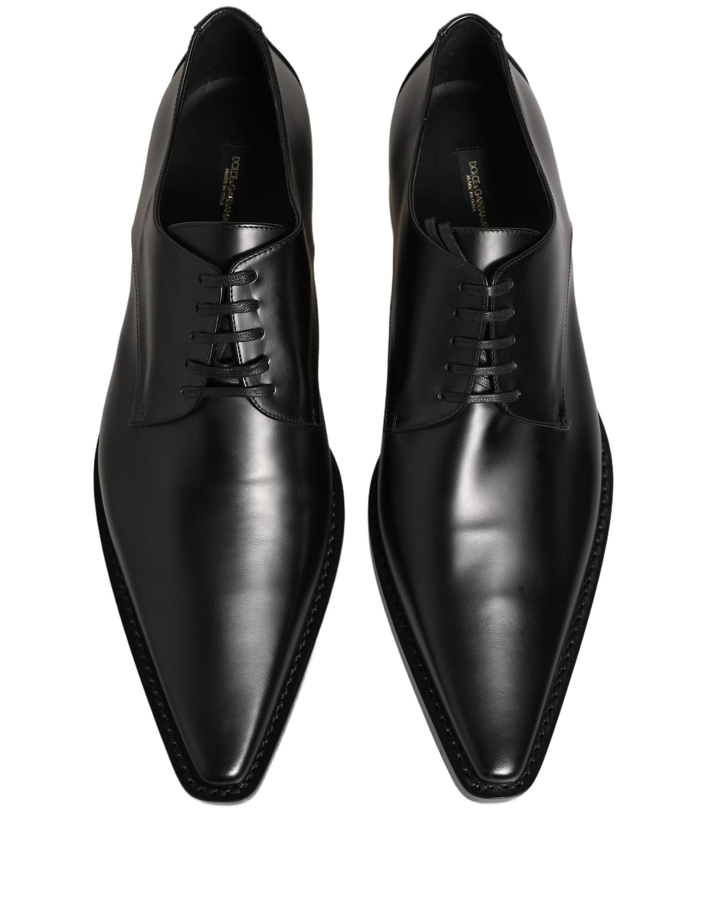 Black Leather Lace Up Derby Dress Shoes
