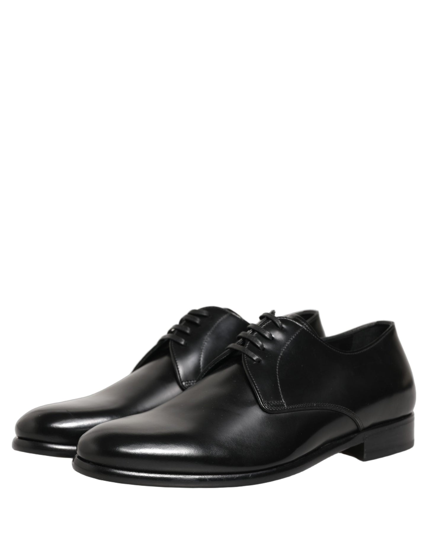 Black Leather Lace Up Derby Dress Shoes