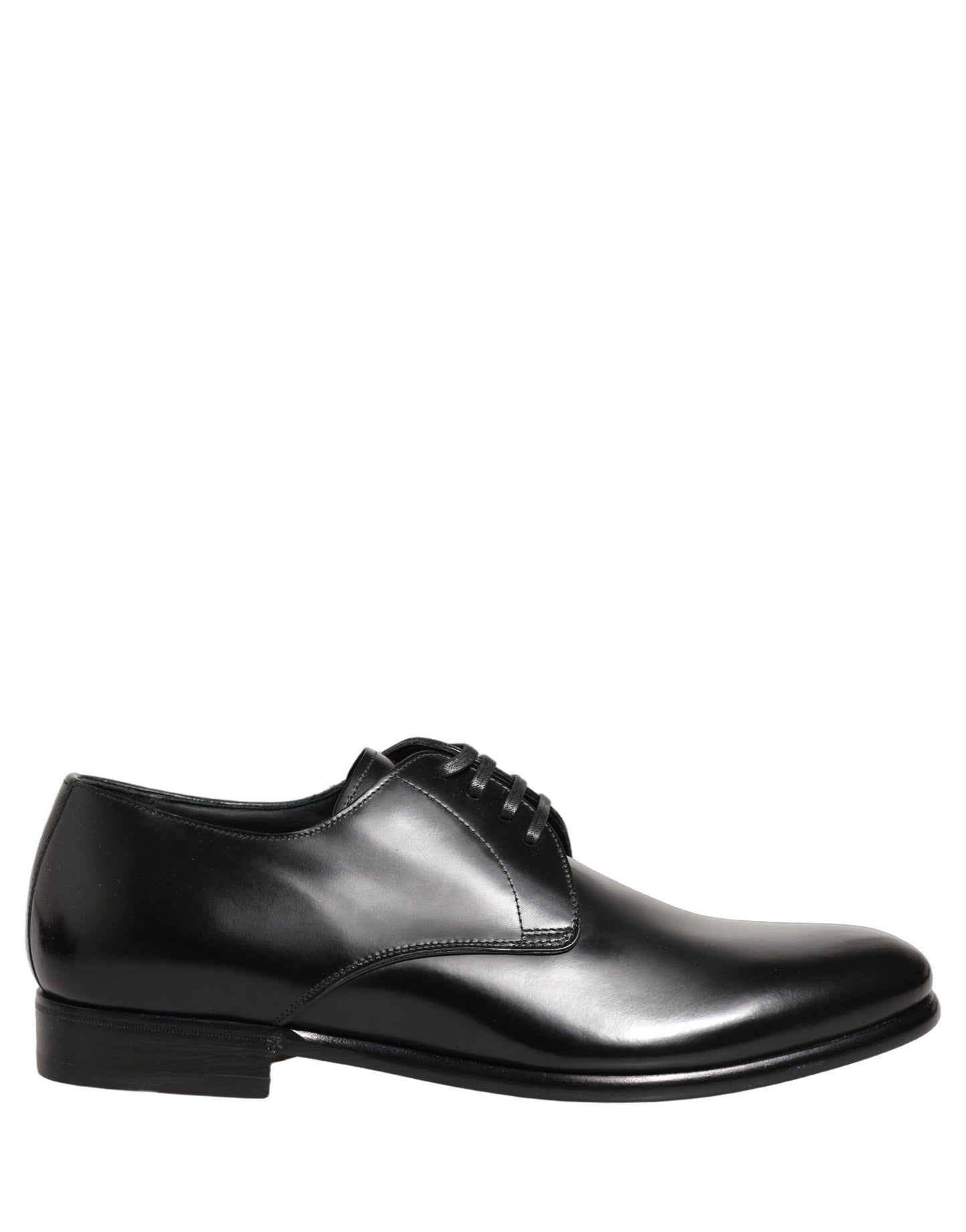 Black Leather Lace Up Derby Dress Shoes