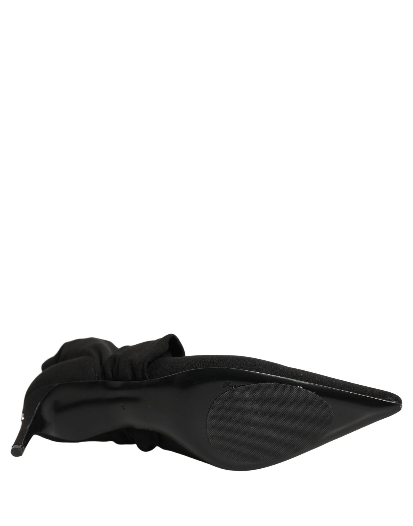 Black Stretch Socks Heels Ankle Boots Shoes