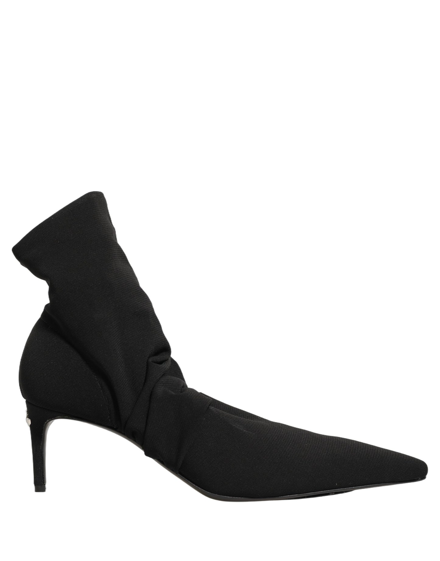 Black Stretch Socks Heels Ankle Boots Shoes