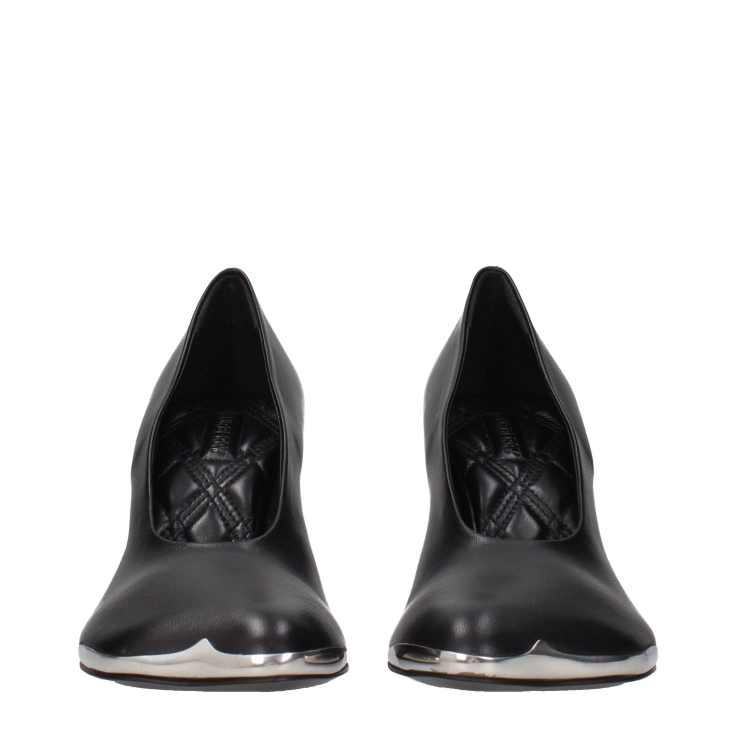 Black Leather High Heel Pumps
