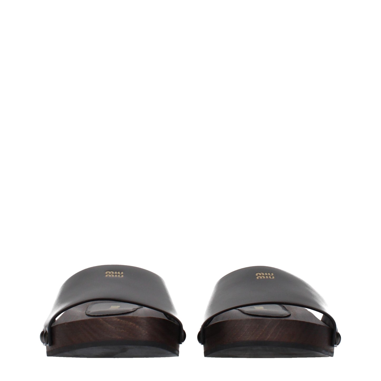 Black Leather Slippers