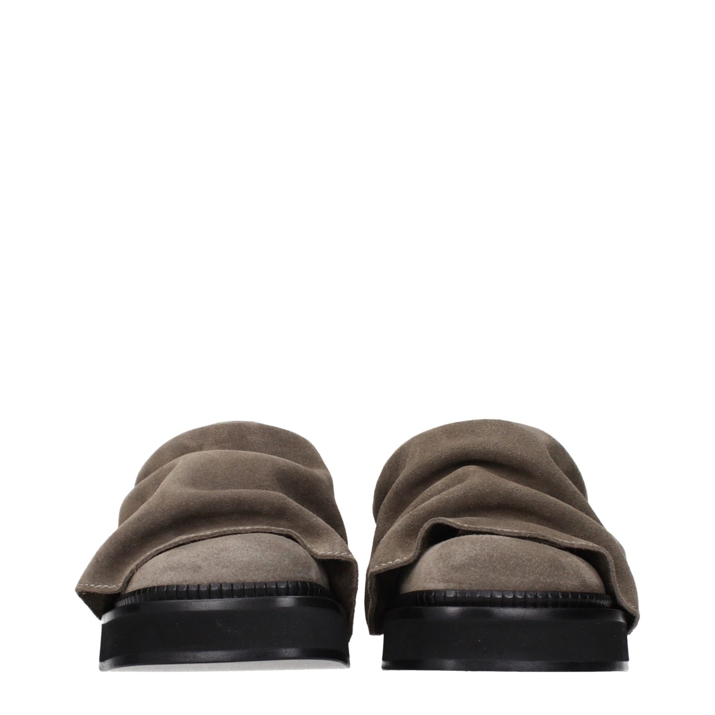 Gray Leather Slippers