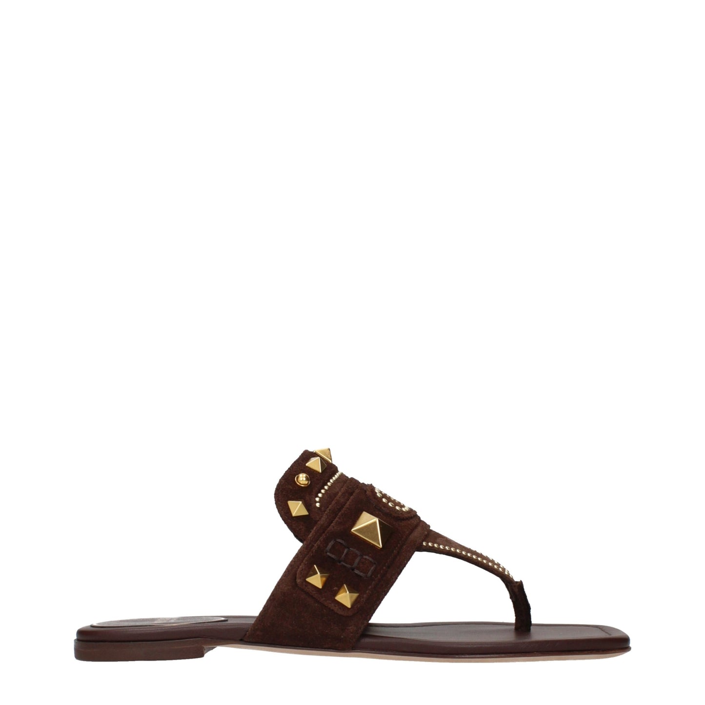 Brown Leather Flip-Flop Sandals