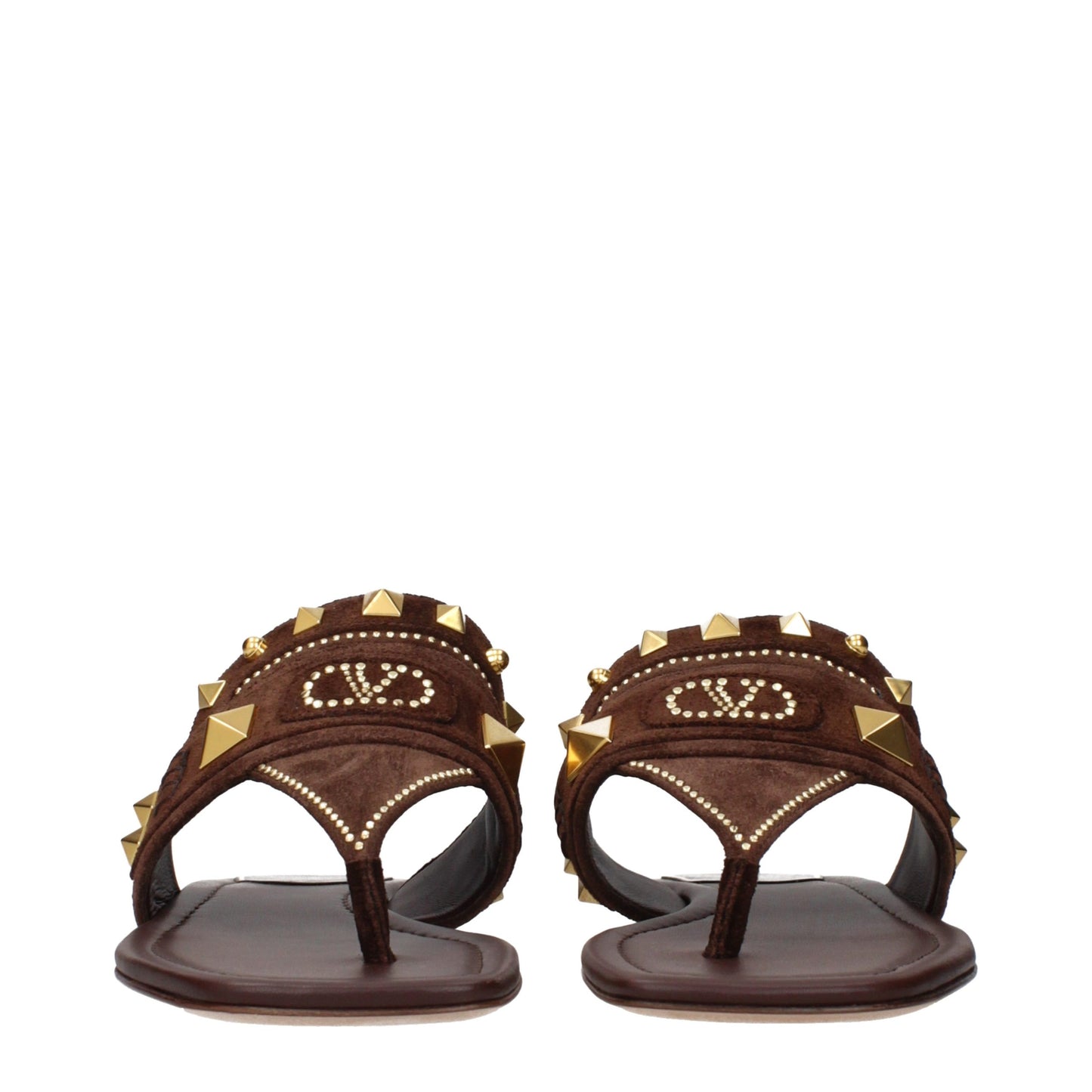 Brown Leather Flip-Flop Sandals