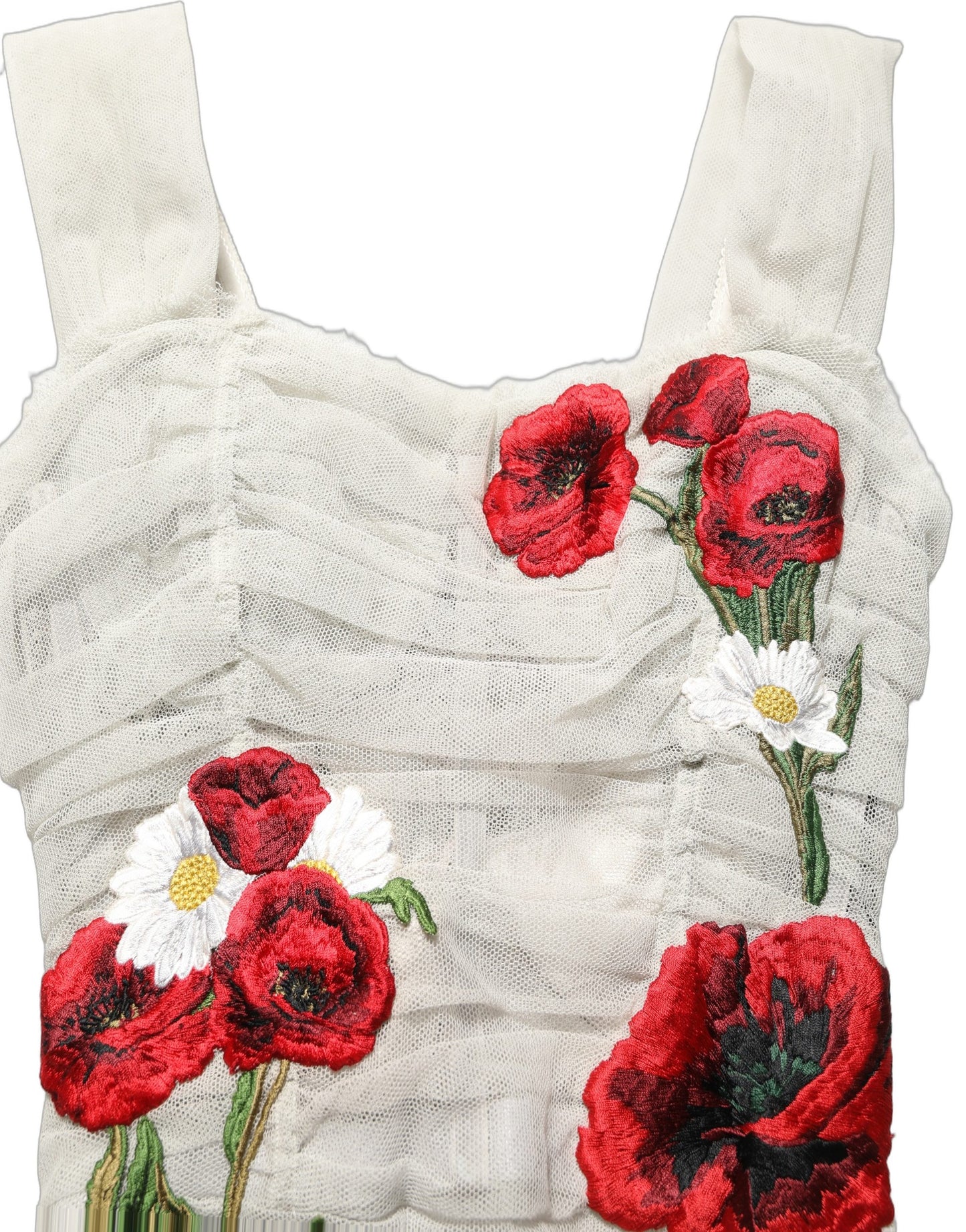 Light Gray Rose Embroidery Sheath Midi Dress