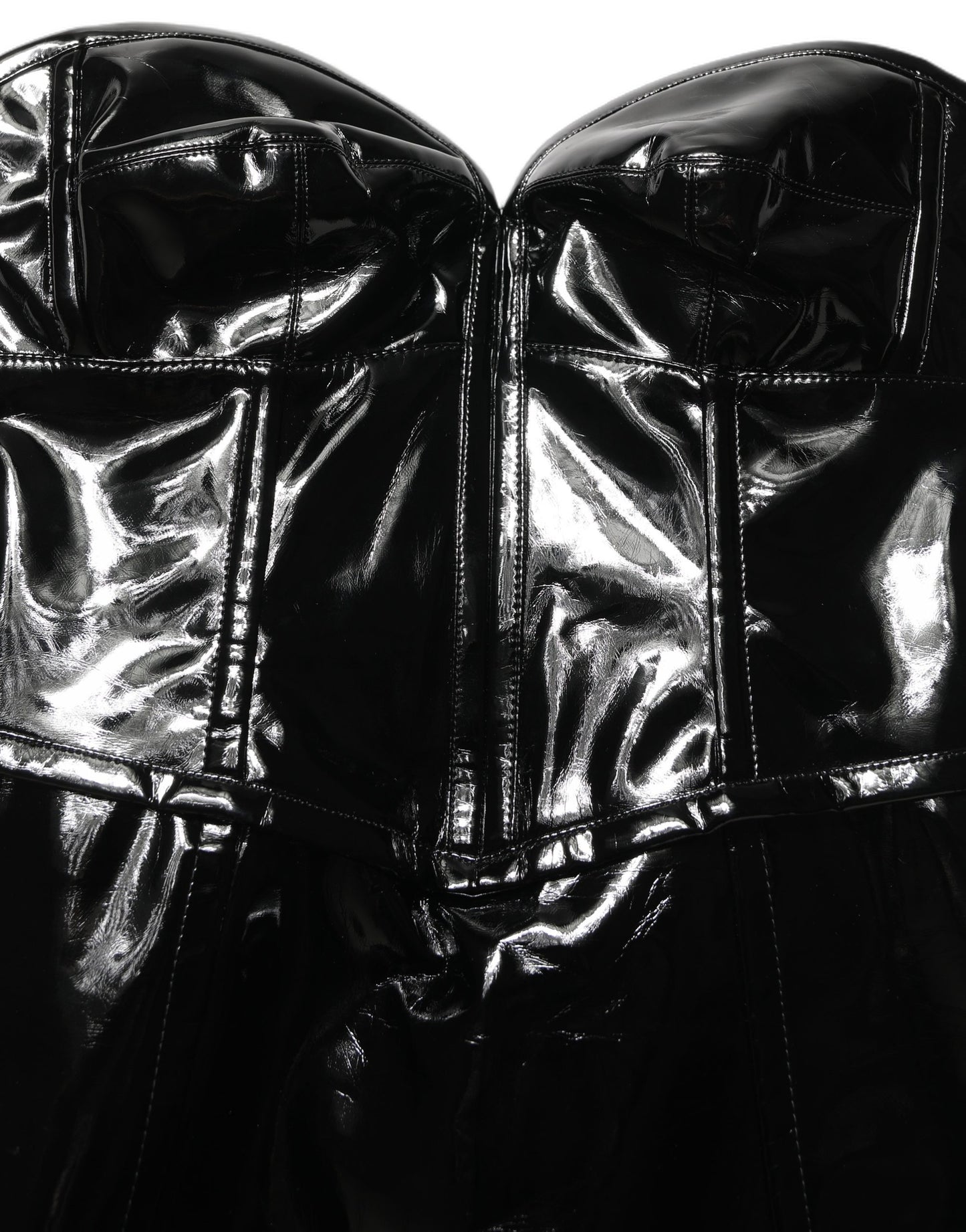 Black Patent Leather Corset Style Mini Dress