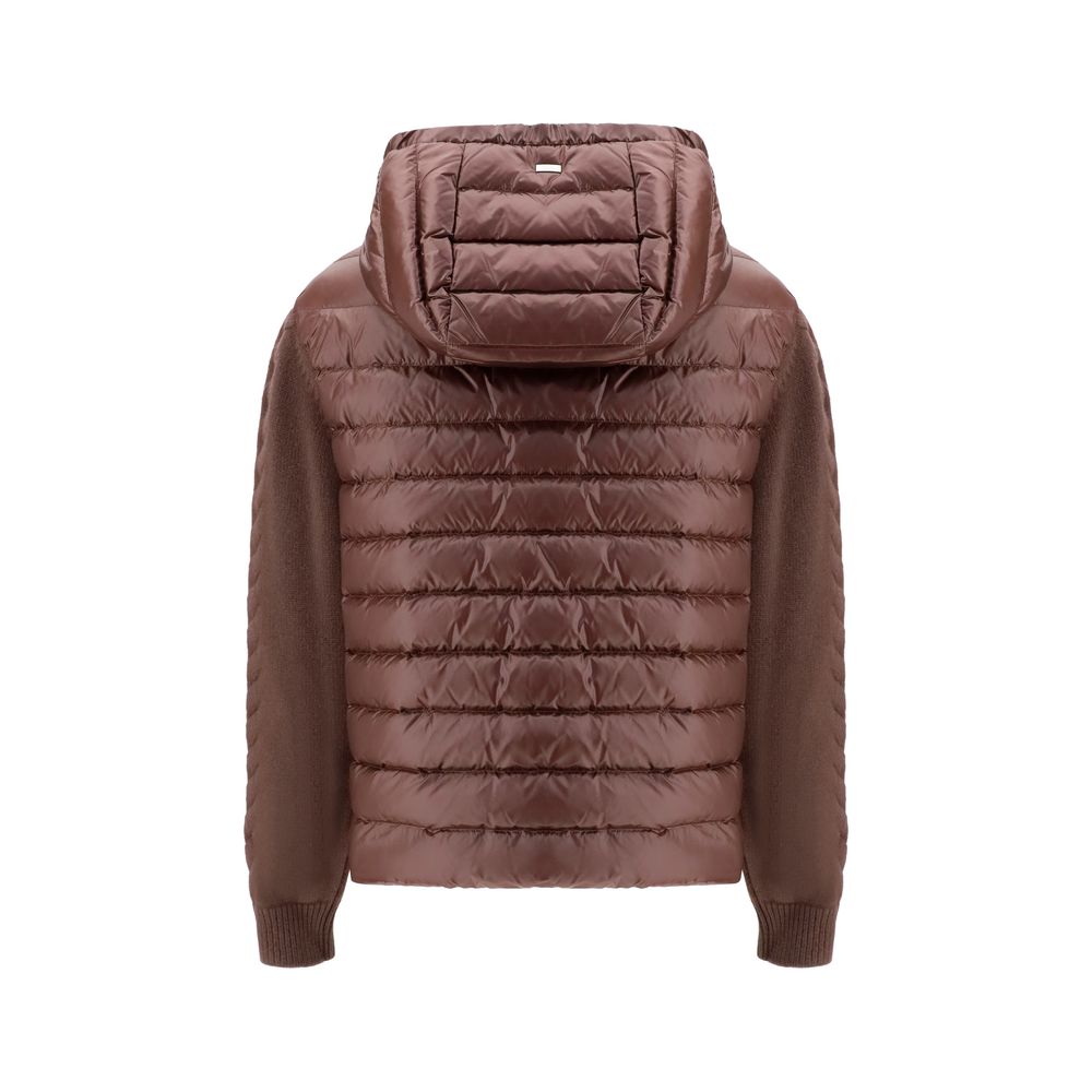 Brown Polyester Full-Length Jacket