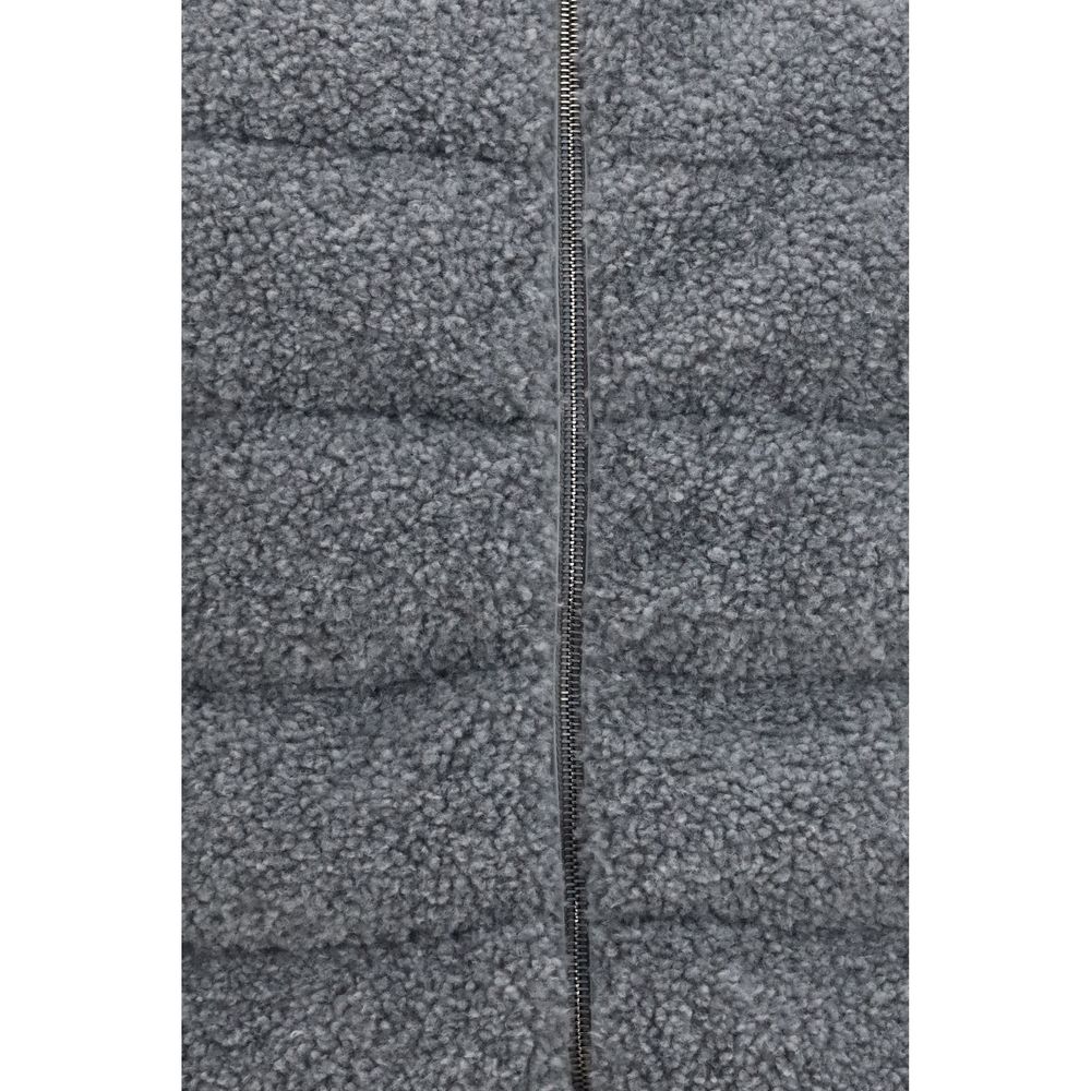 Gray Polyester Sleeveless Jacket