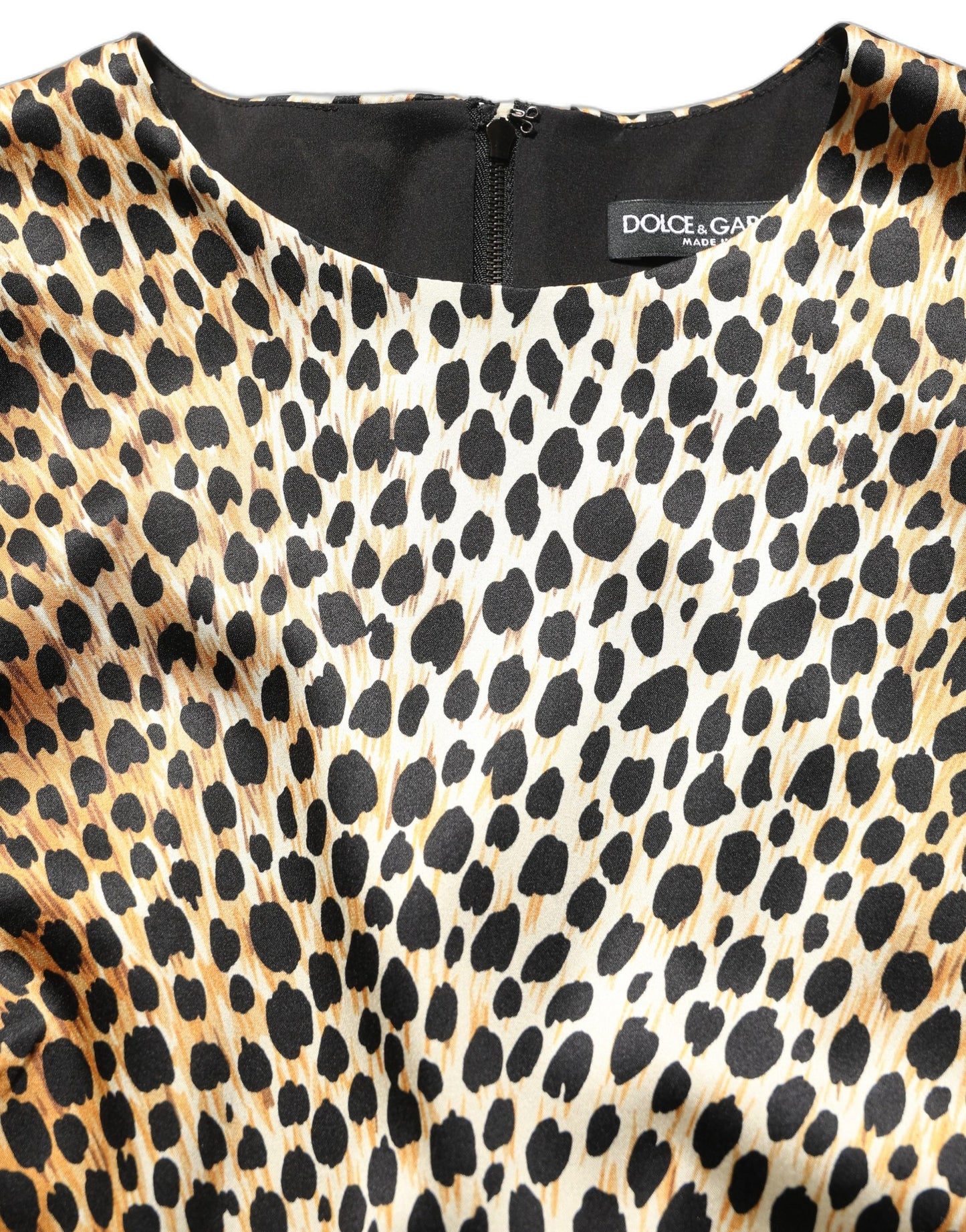 Brown Ocelot Print Long Sleeve Mini Dress