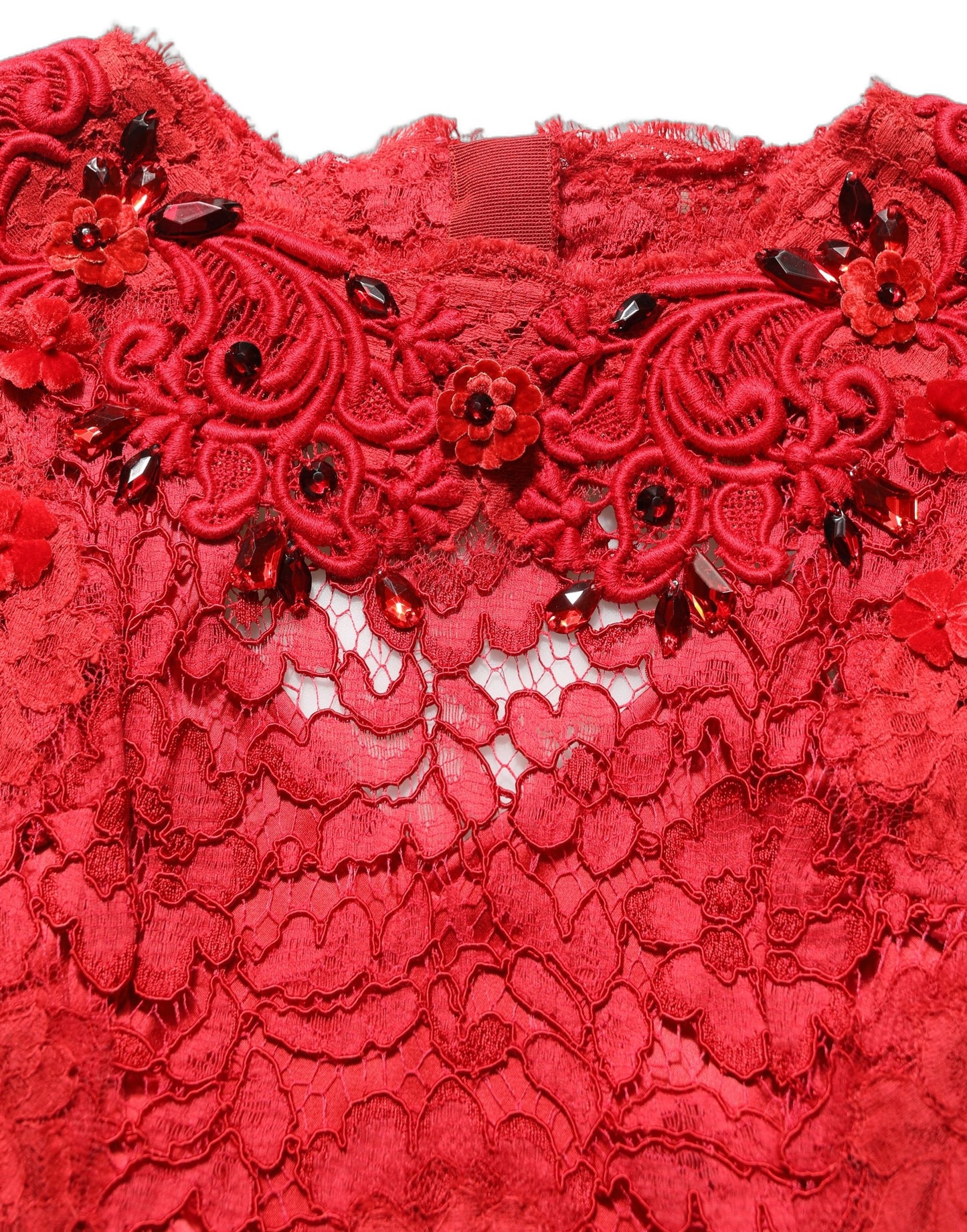 Red Embellished Mermaid Long Gown Dress