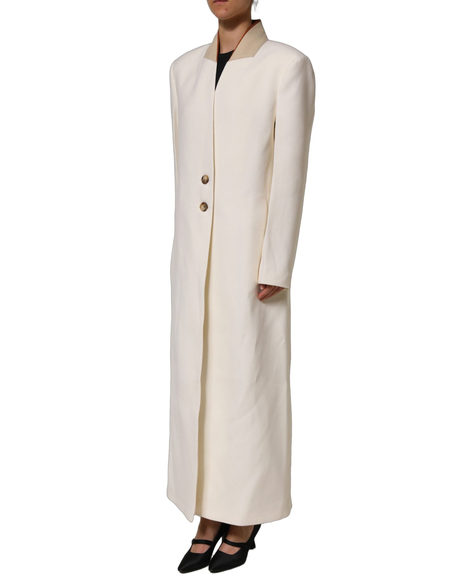 Antwerp White Wool Long Trench Coat Jacket