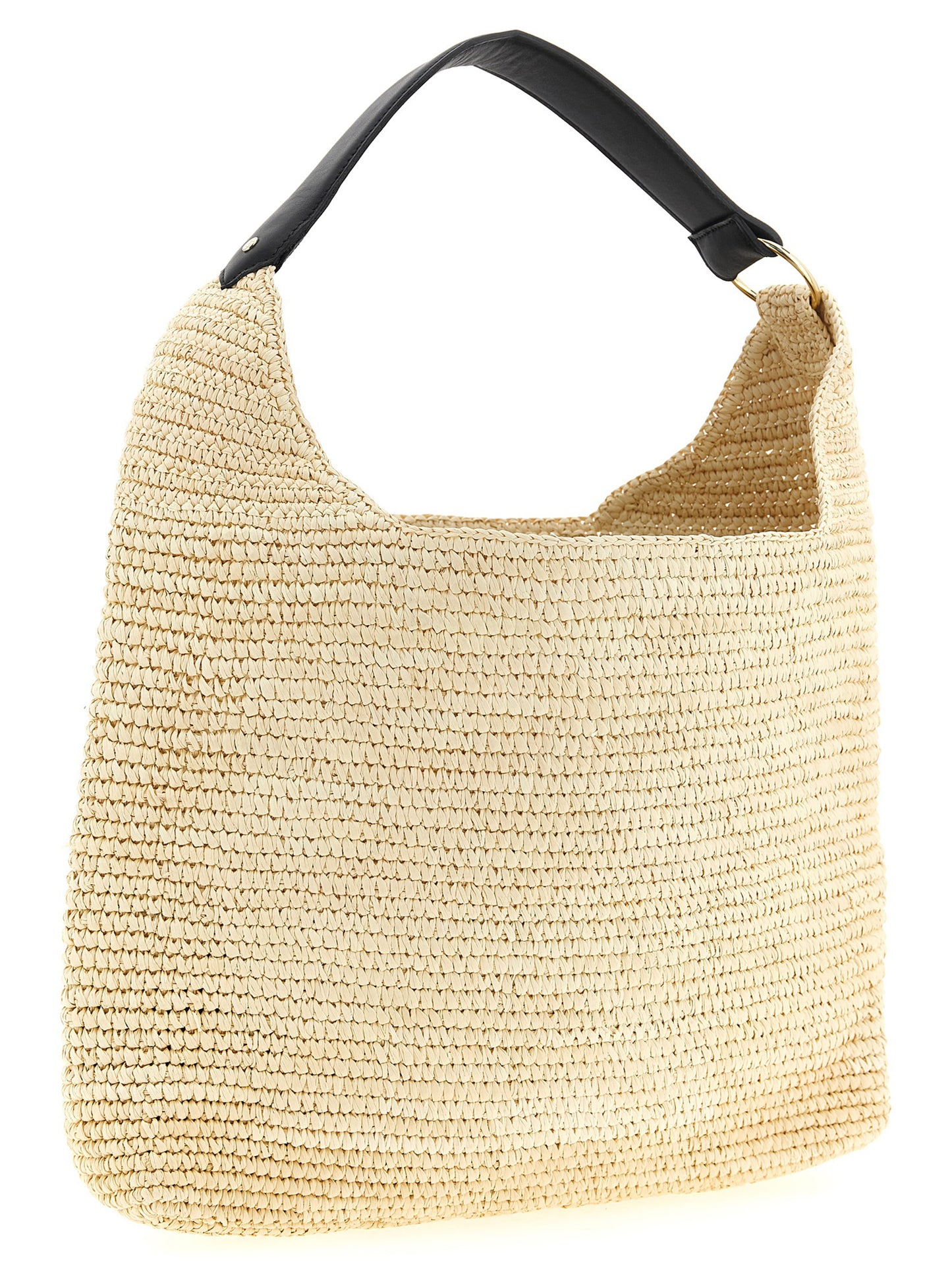 Beige Raffia Shoulder Bag