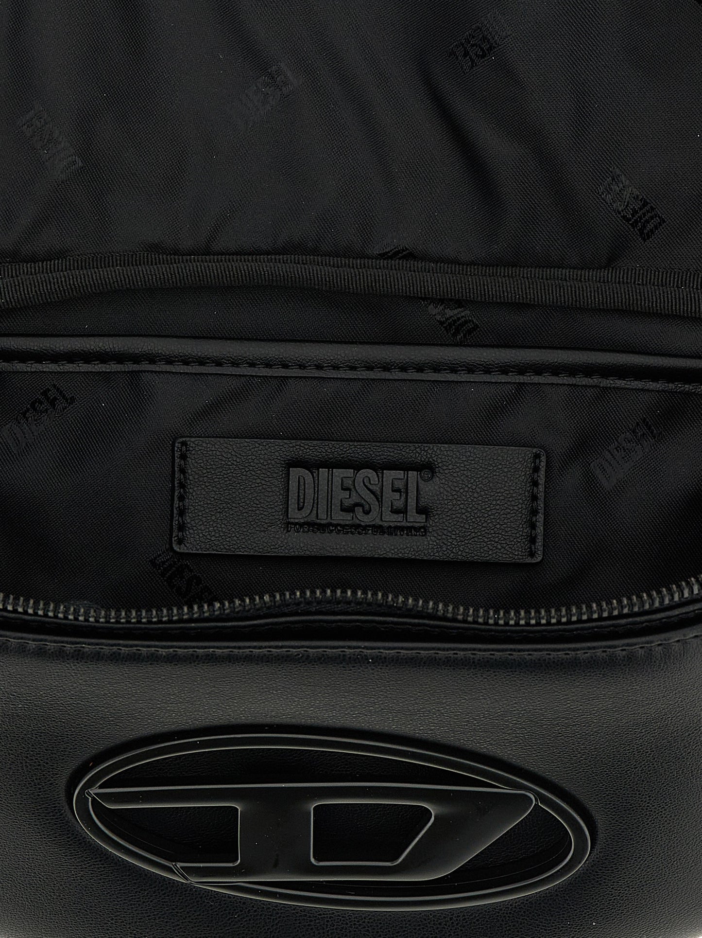 Black Polyethylene Crossbody Bag