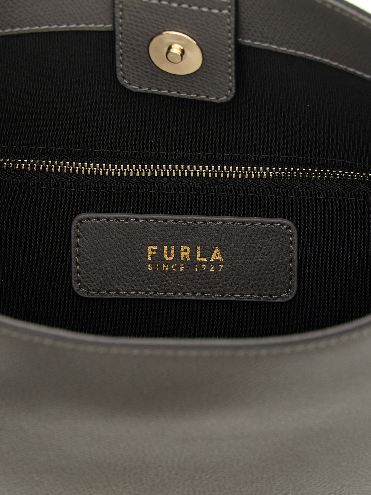 Gray Calfskin Shoulder Bag