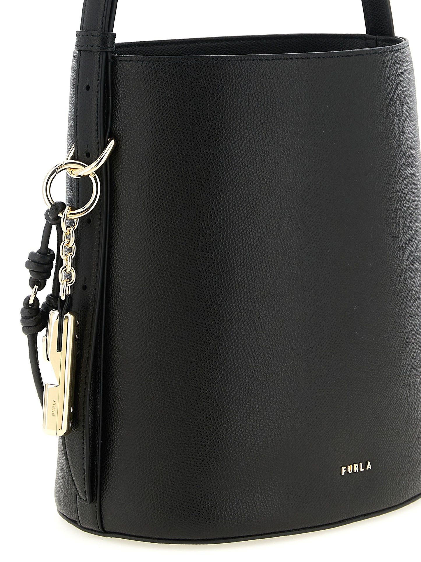 Black Calfskin Shoulder Bag