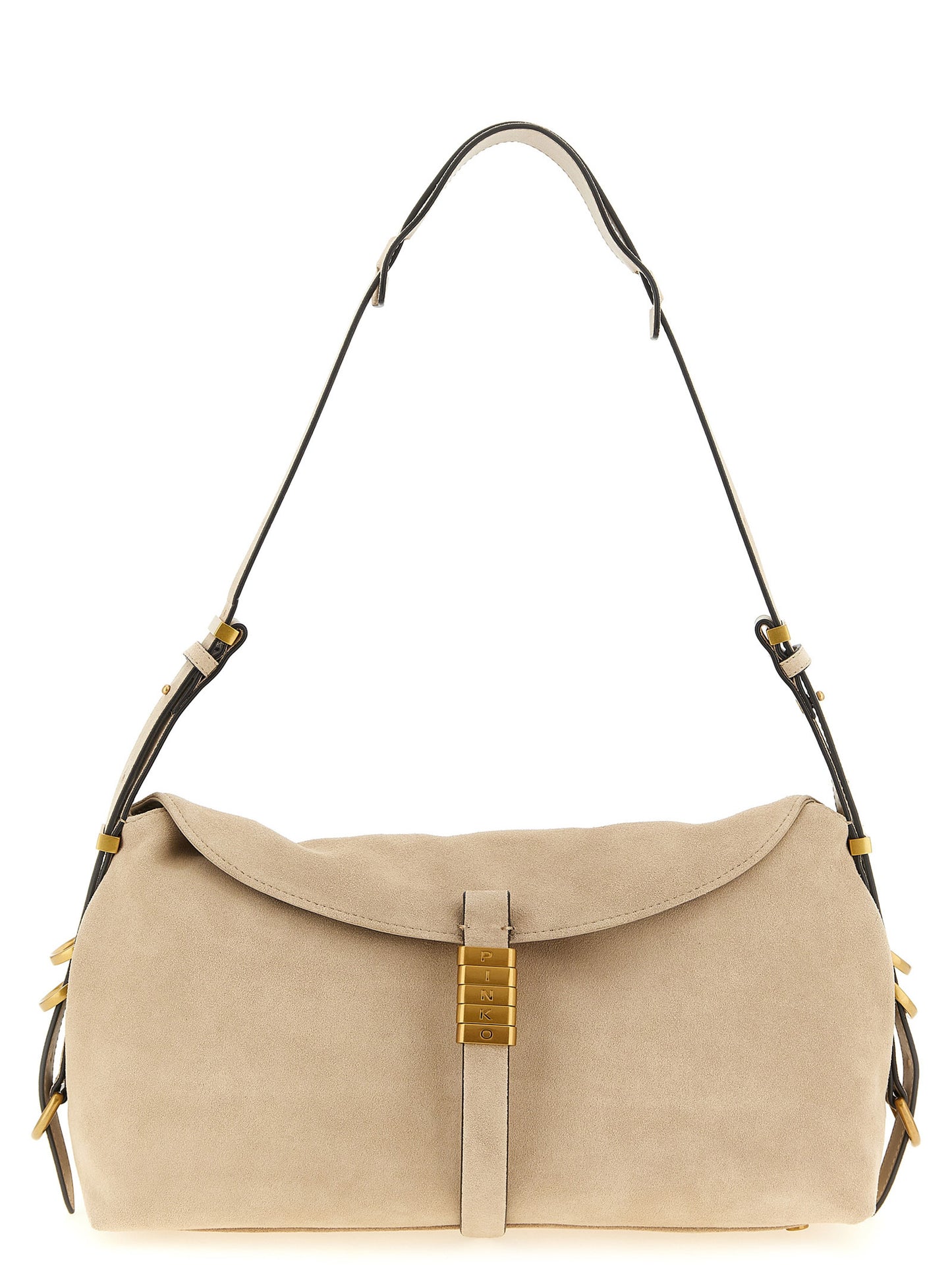 Beige Cowhide Shoulder Bag