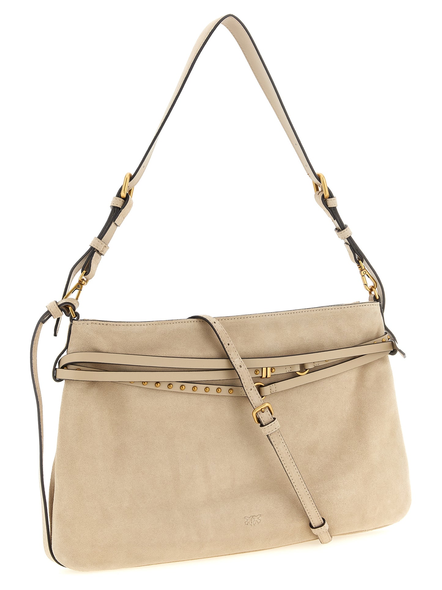 Beige Cowhide Shoulder Bag