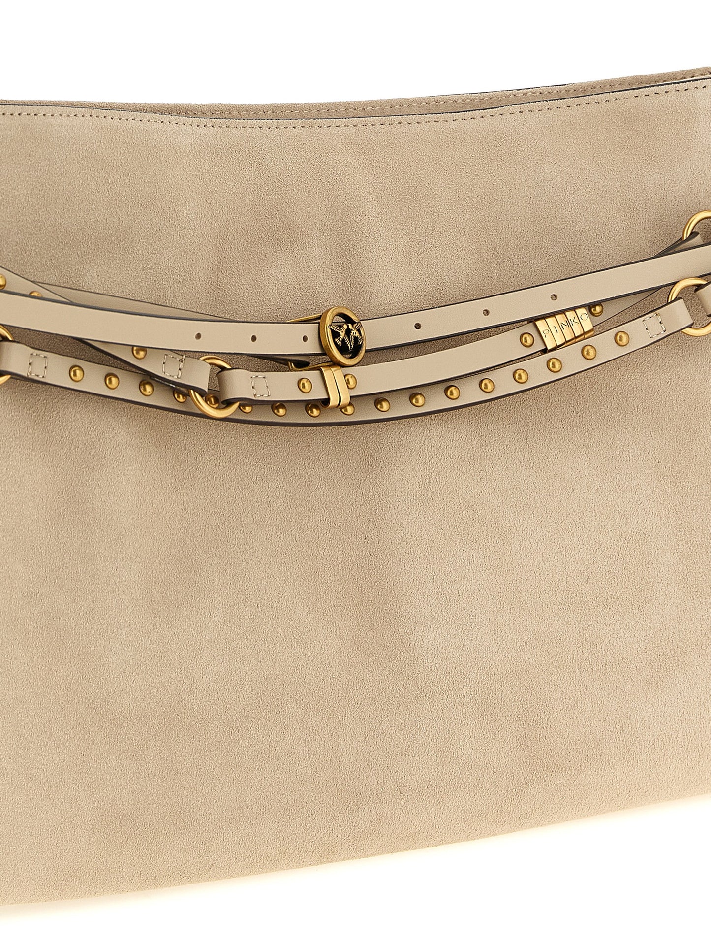 Beige Cowhide Shoulder Bag