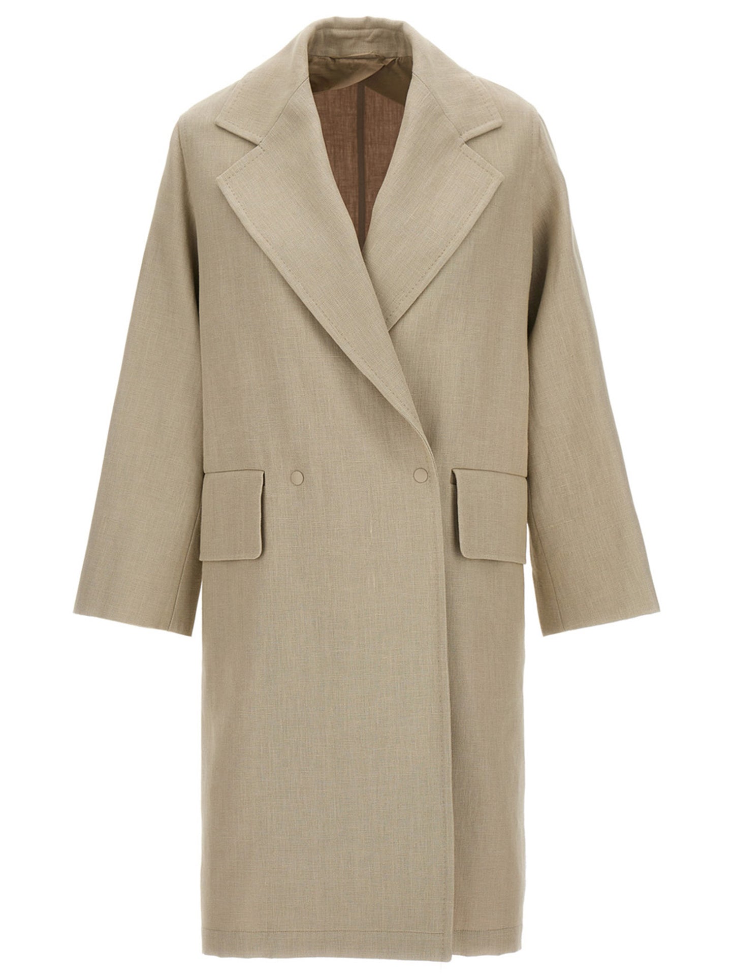 Beige Linen Coat
