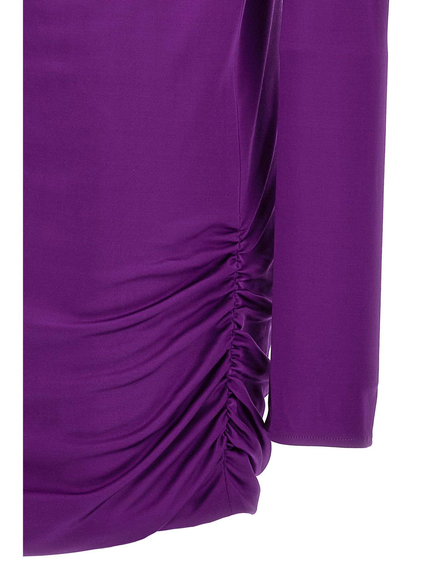 Purple Viscose Short Dress