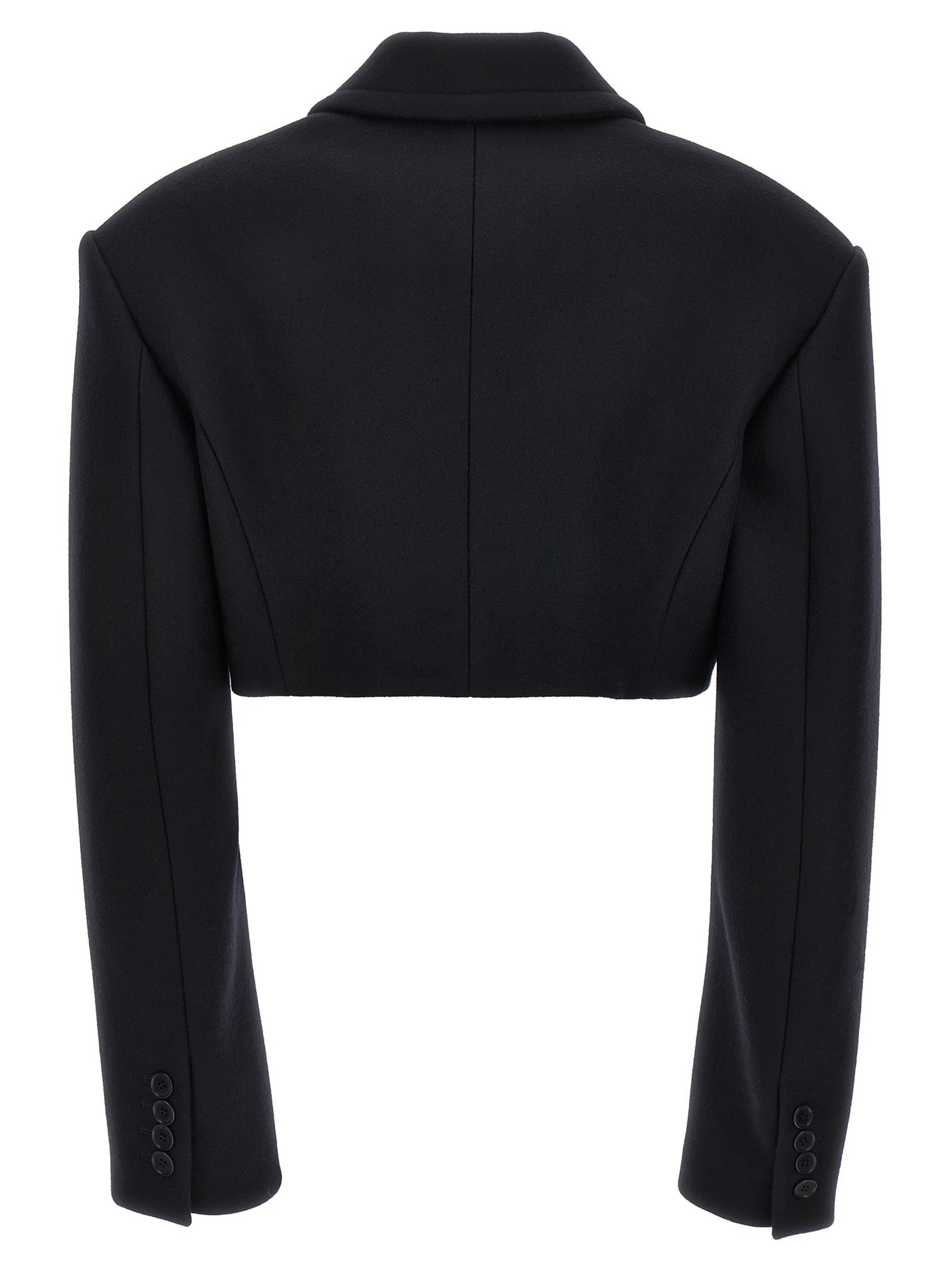 Black Wool Full-Length Jacket