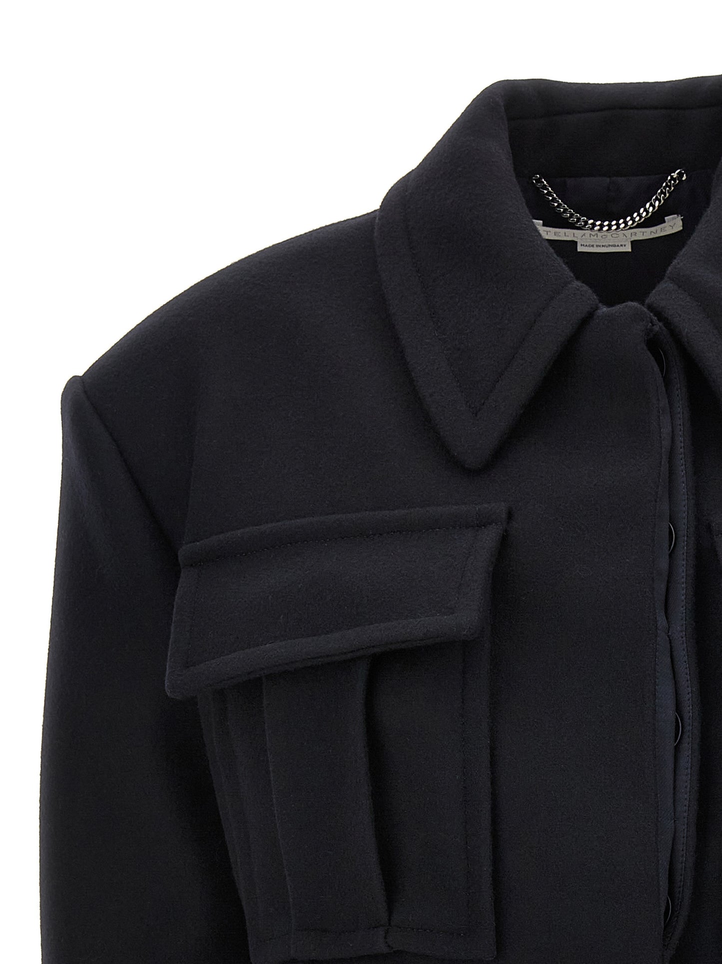 Black Wool Full-Length Jacket