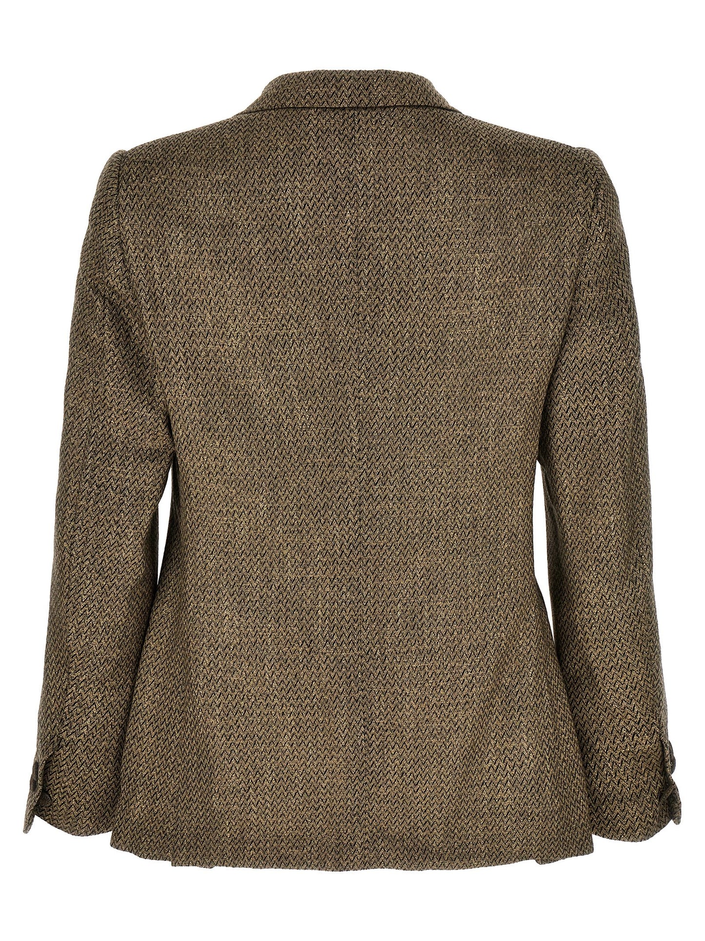 Beige Alpaca Leather Blazer