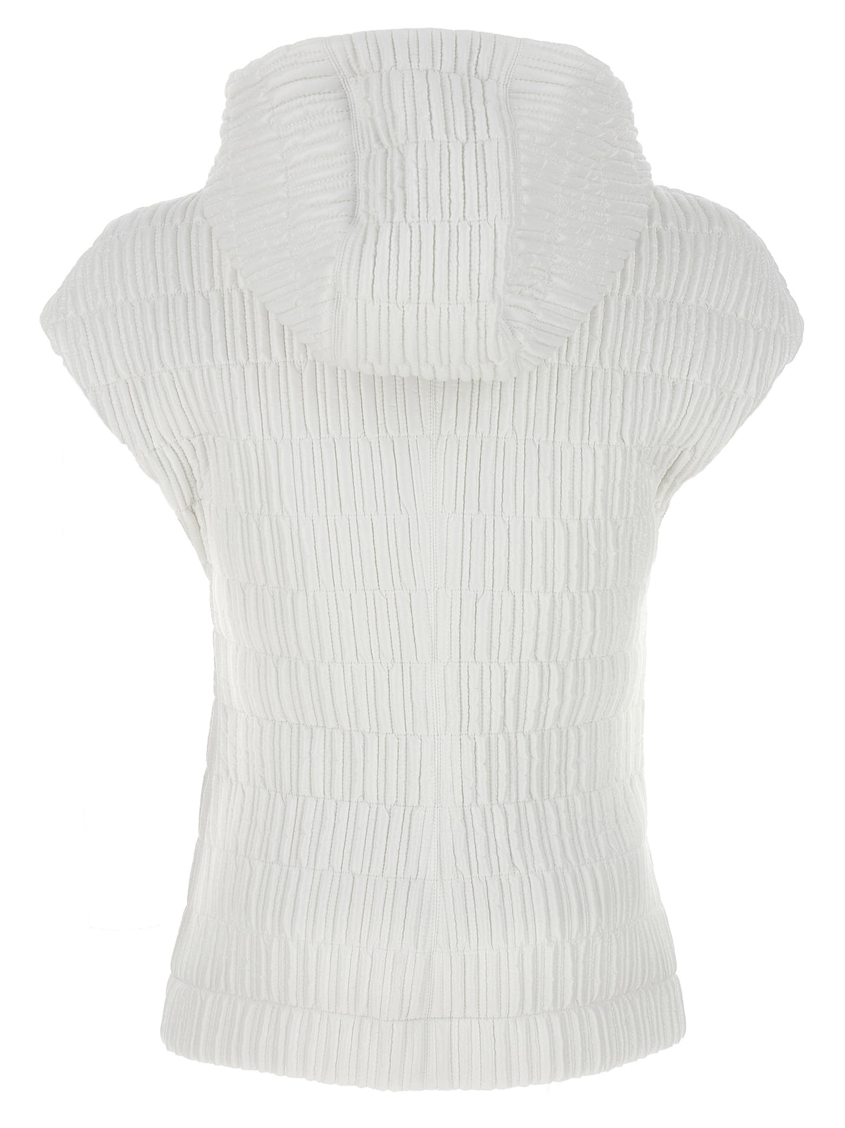 White Polyamide Sleeveless Jacket