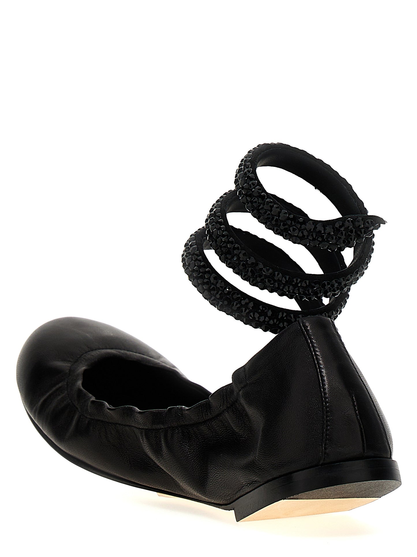 Black Lamb Leather Ballet Flats