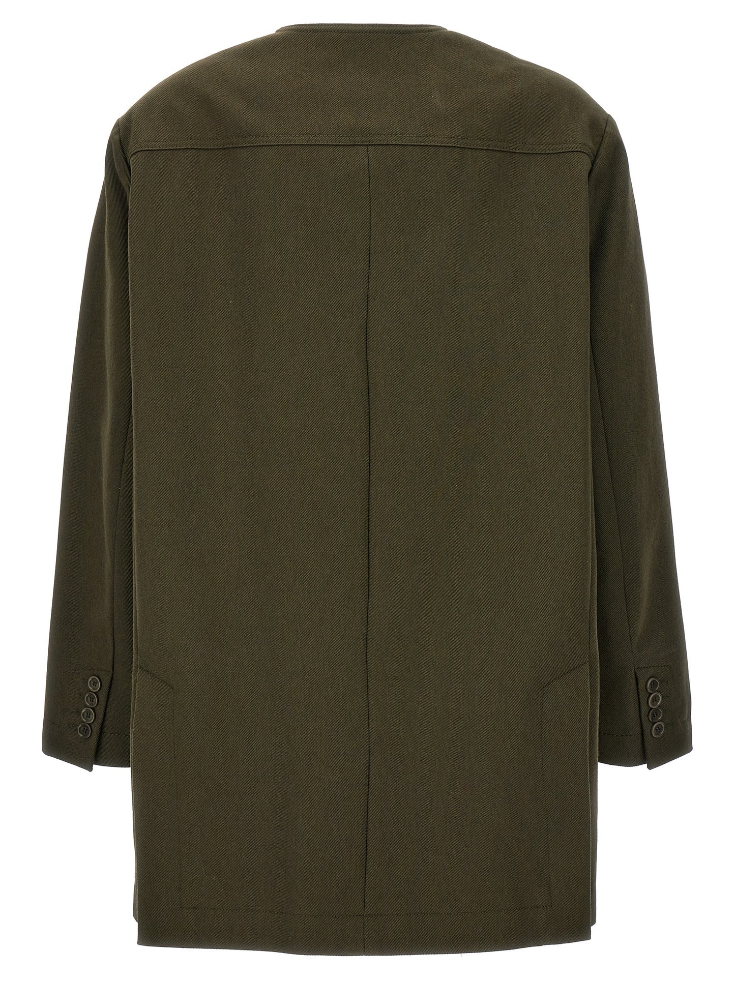 Bicolor Cotton Full-Length Jacket