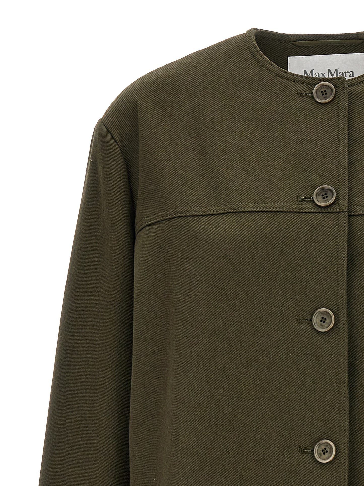 Bicolor Cotton Full-Length Jacket
