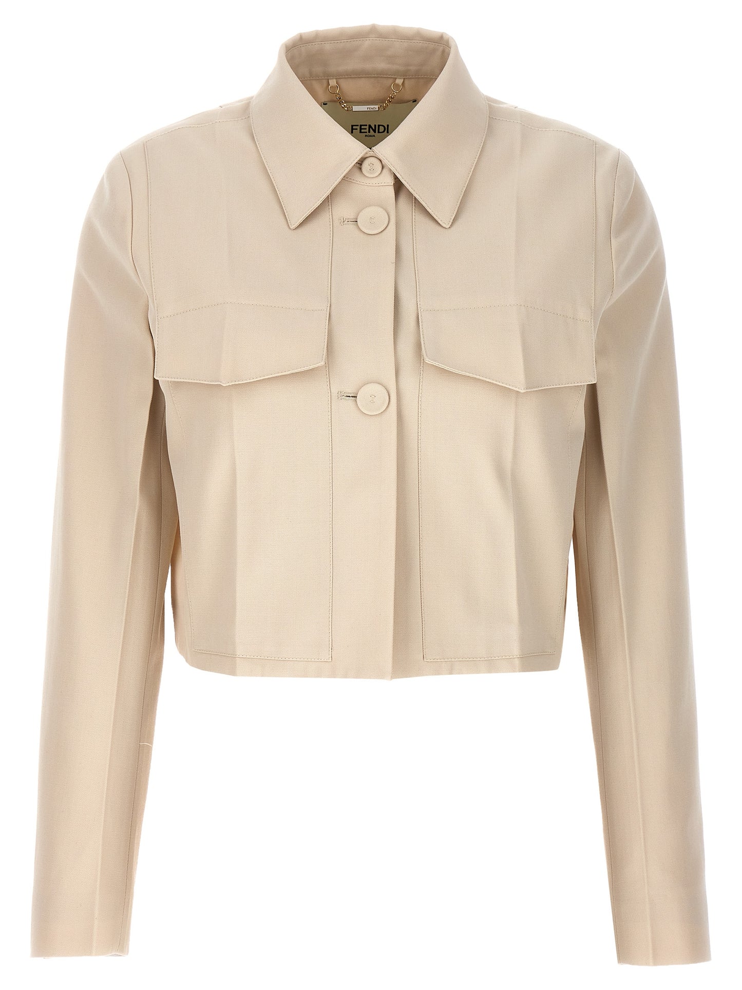 Beige Wool Full-Length Jacket