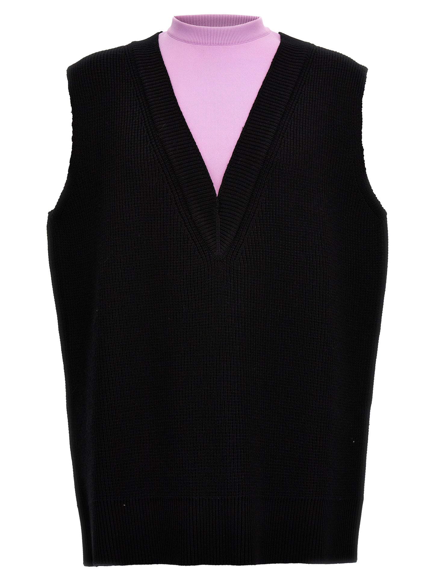 Multicolor Wool Sleeveles Sweater