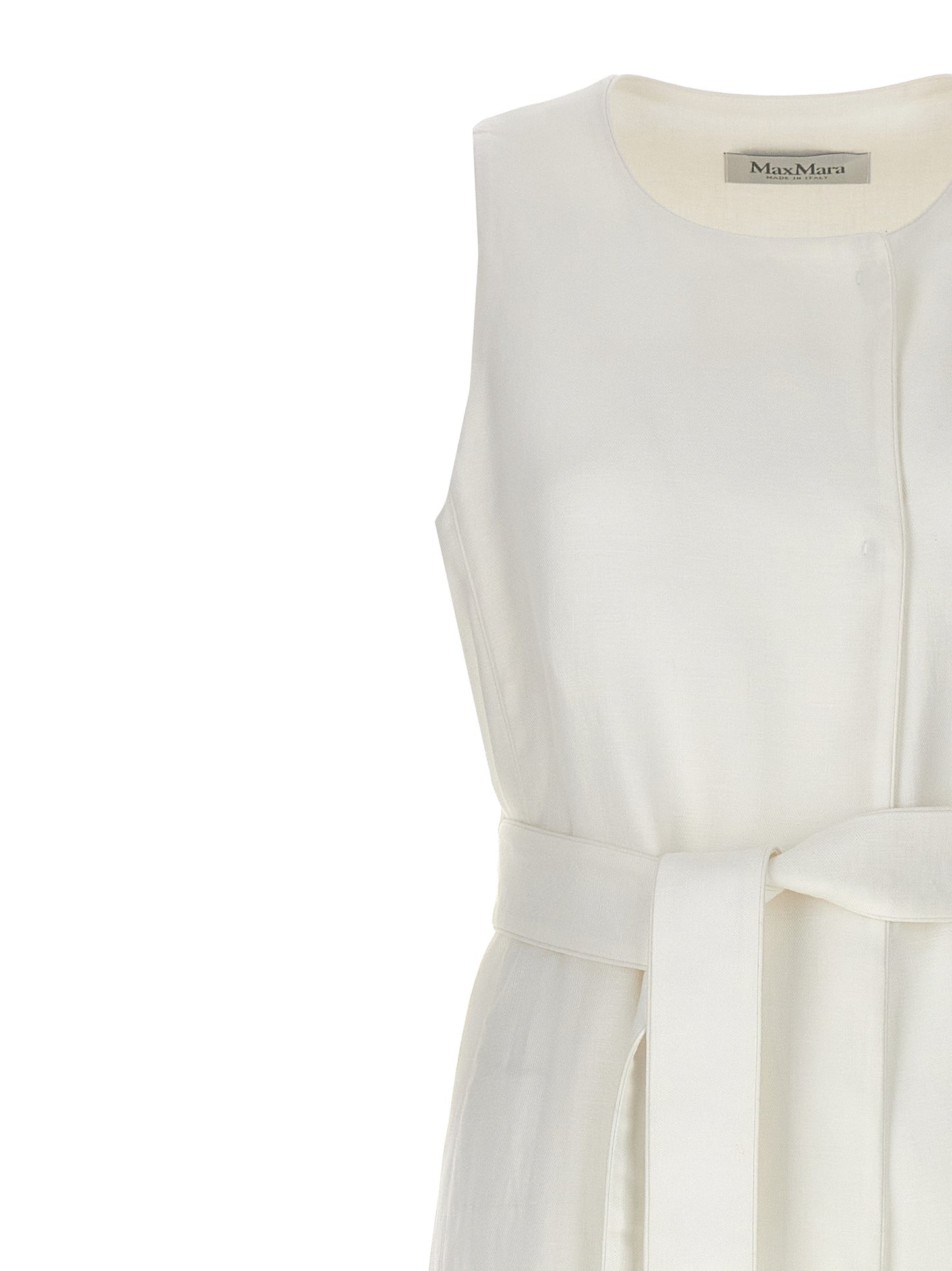 White Flax Sleeveless Jacket