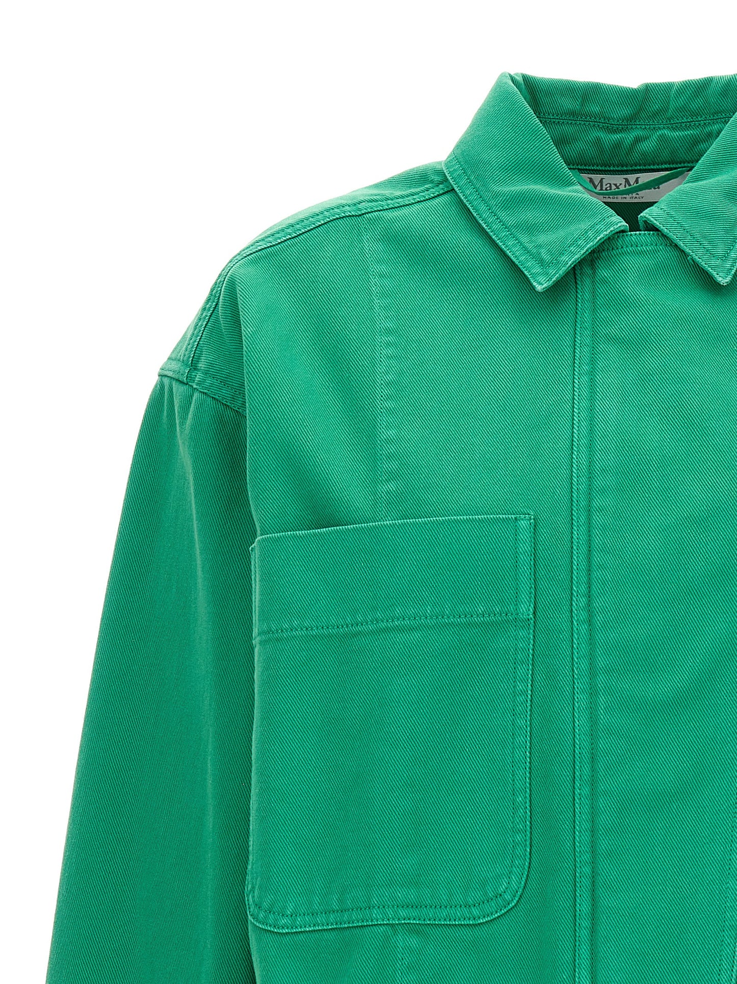 Bicolor Cotton Full-Length Jacket