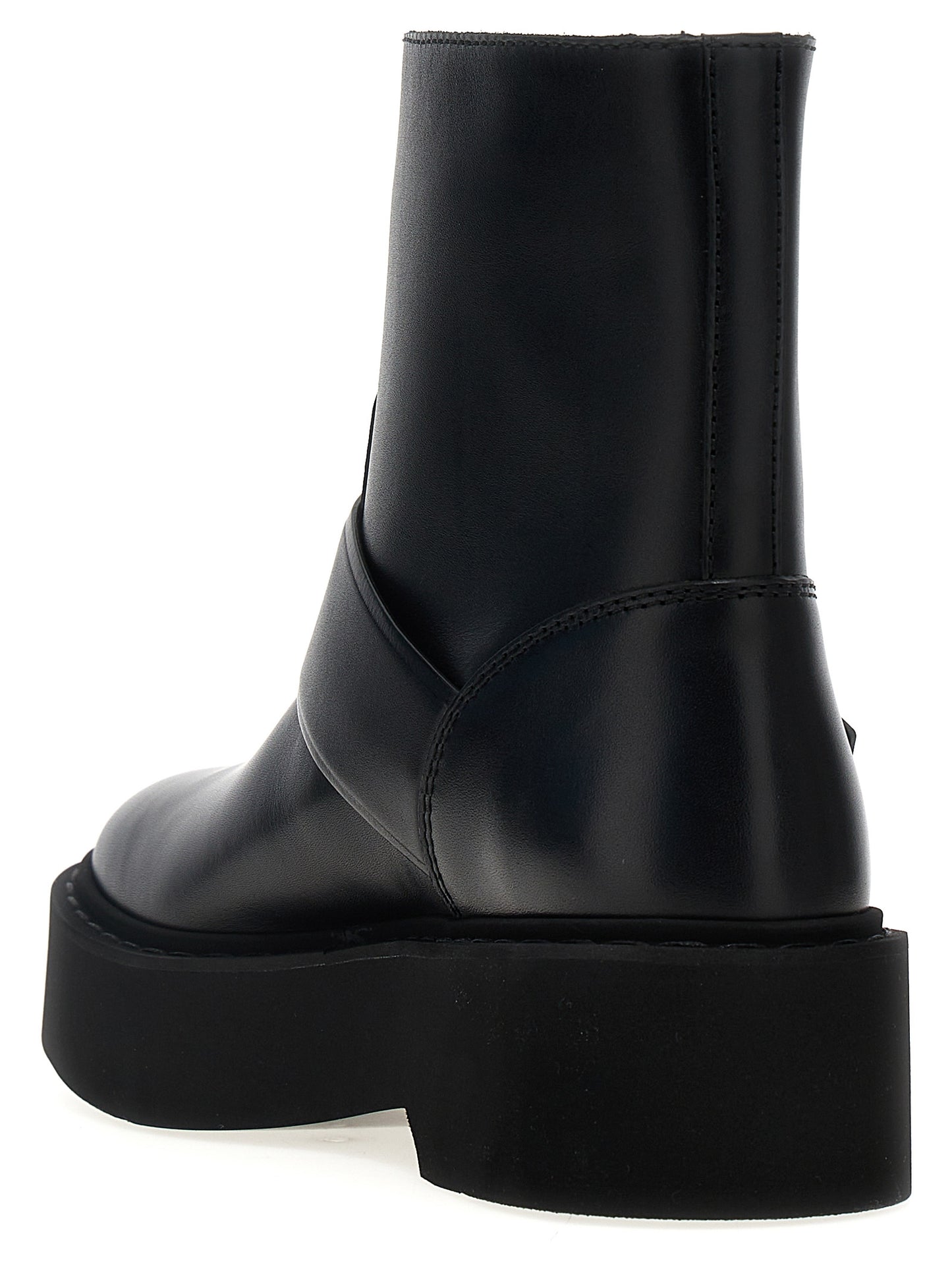Black Calfskin Ankle Boots