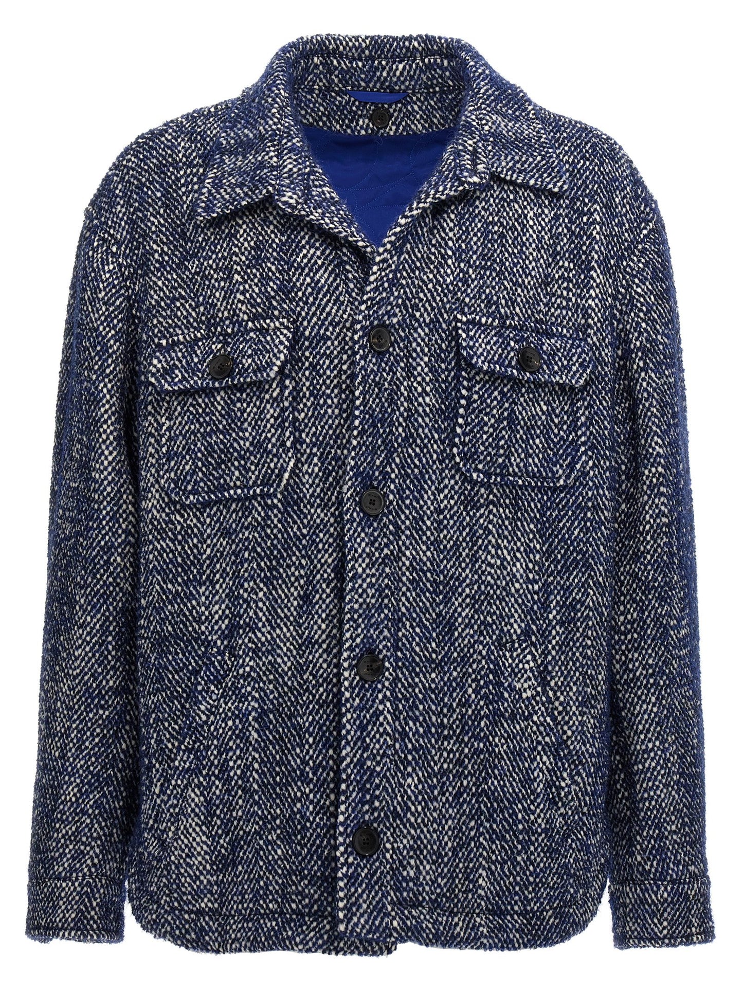 Blue Wool Full-Length Jacket